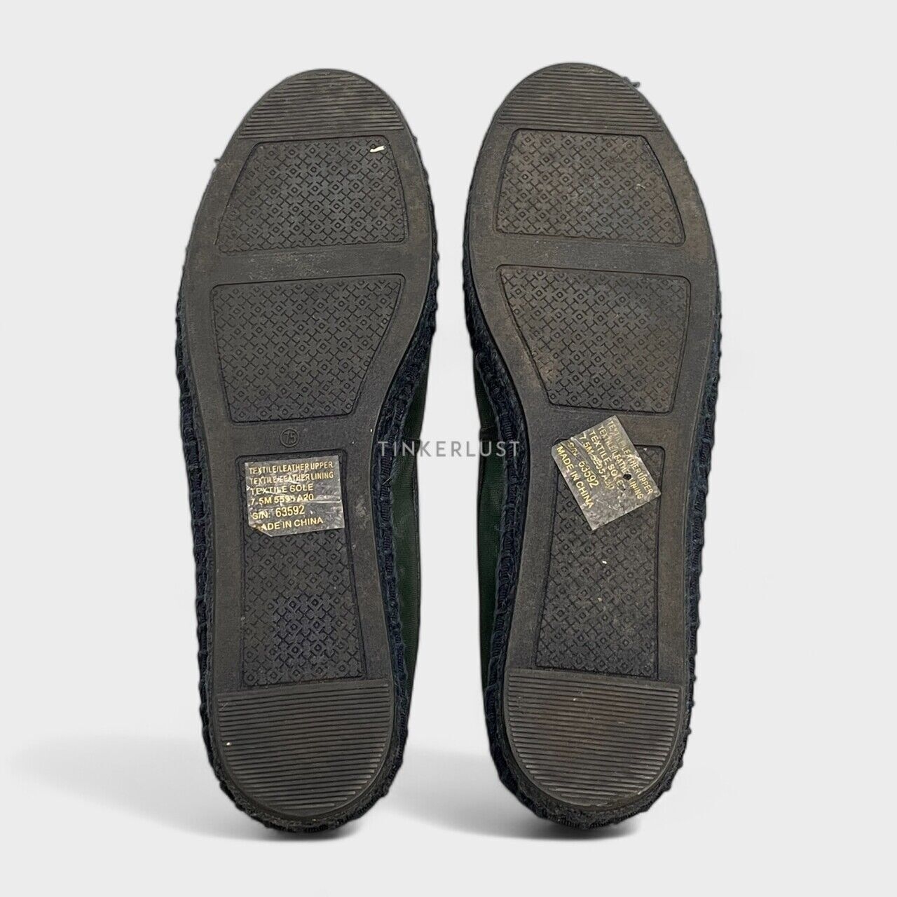 Tory Burch Ines Espadrille Mesh Leather Suede Perfect Navy Flats