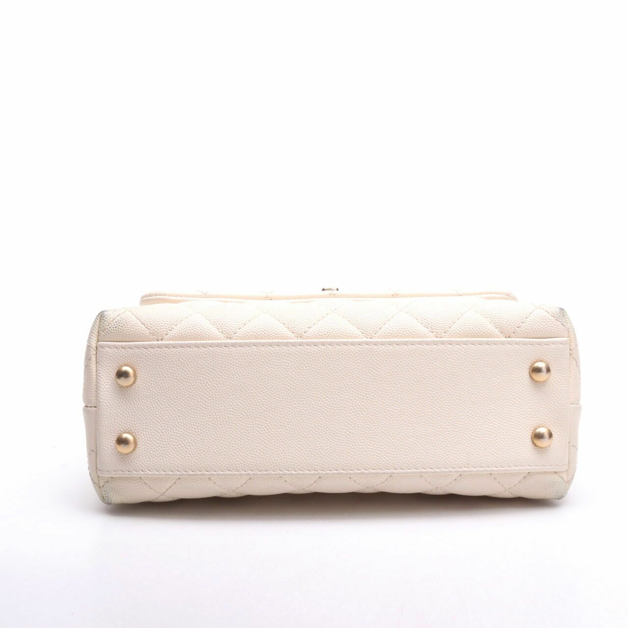 Chanel Flap Bag Ivory Burgundy Gold-tone Metal Top Handle Bag