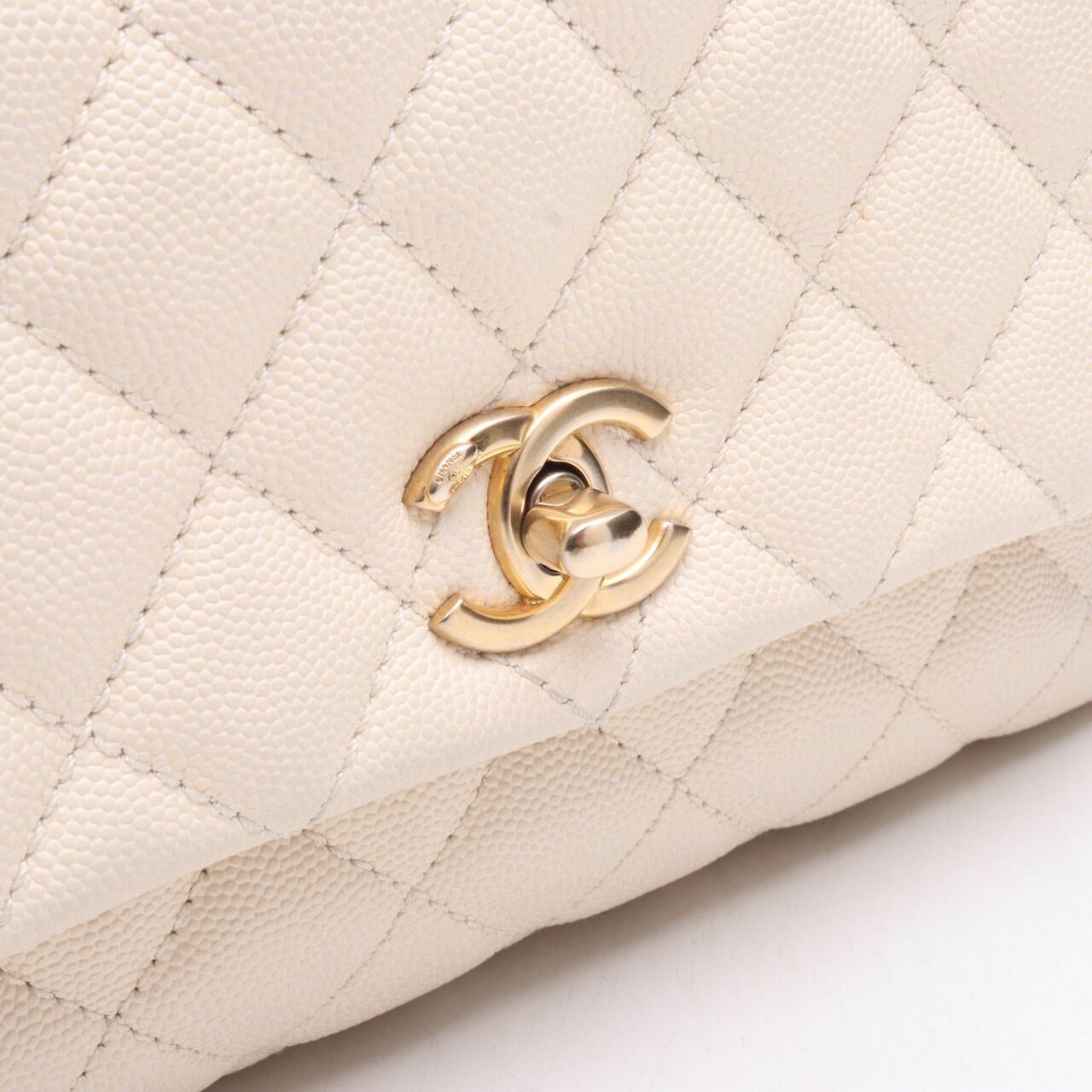 Chanel Flap Bag Ivory Burgundy Gold-tone Metal Top Handle Bag