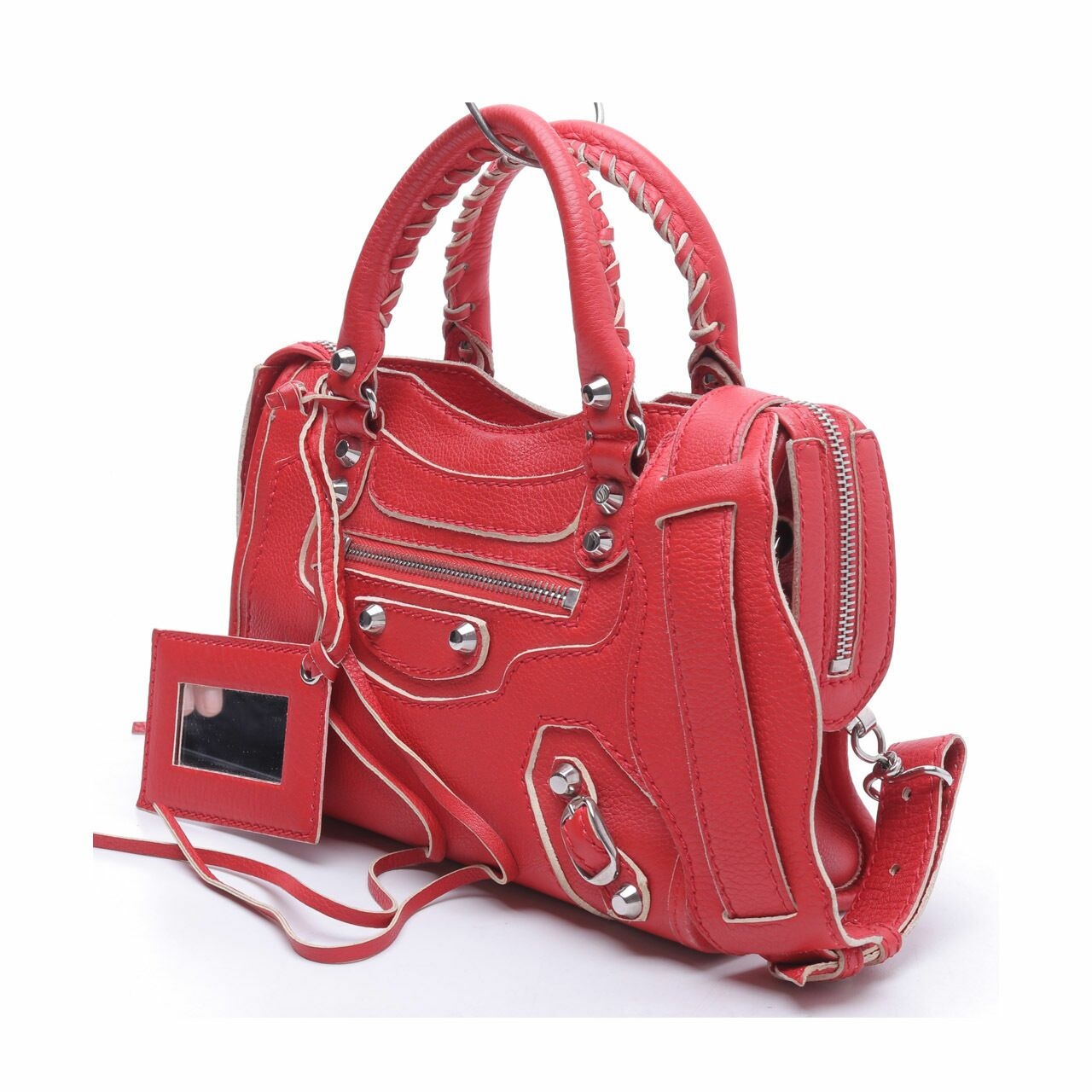 Balenciaga Classic Mini City Rouse Fraise Red Mini Satchel Bag