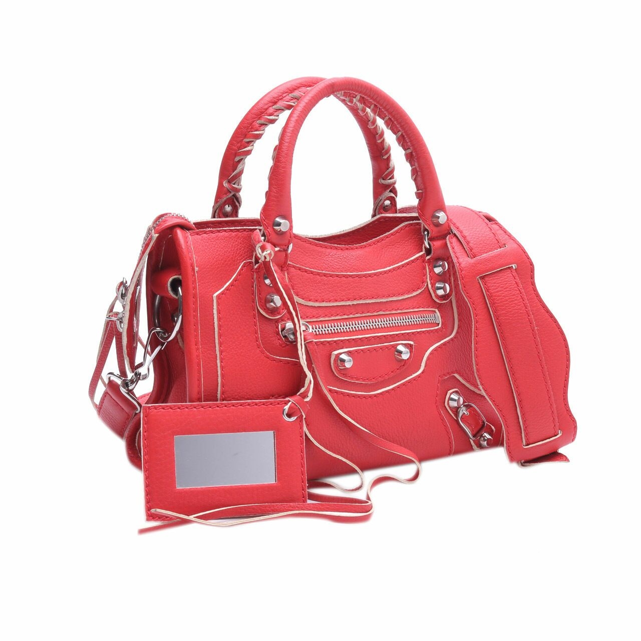 Balenciaga Classic Mini City Rouse Fraise Red Mini Satchel Bag