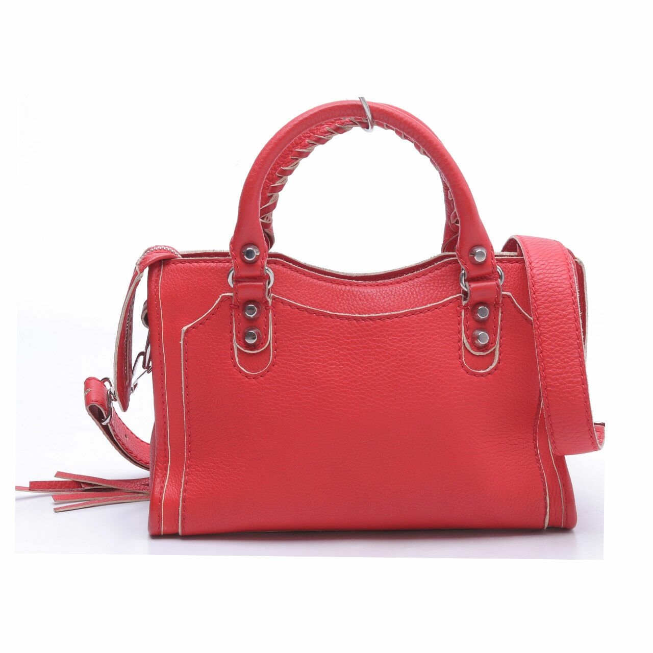 Balenciaga Classic Mini City Rouse Fraise Red Mini Satchel Bag