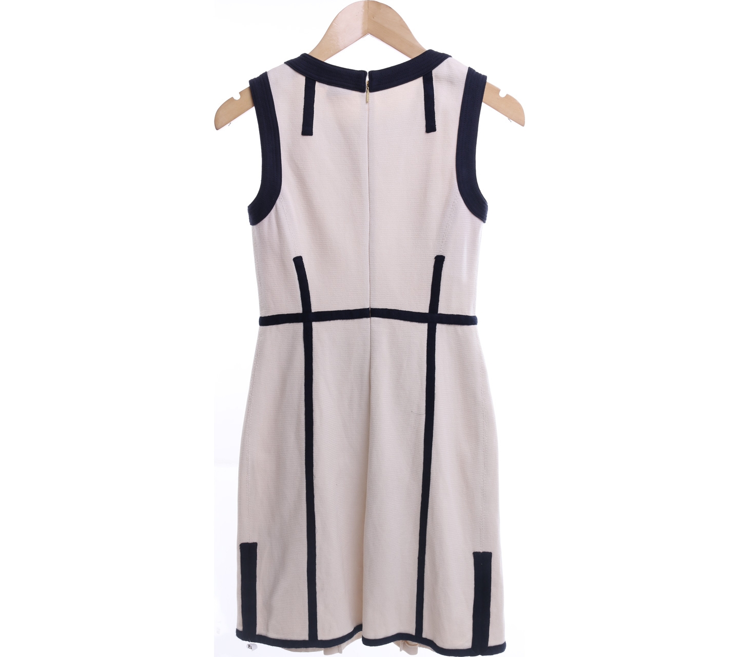 Tory Burch Cream And Dark Blue Midi Dress