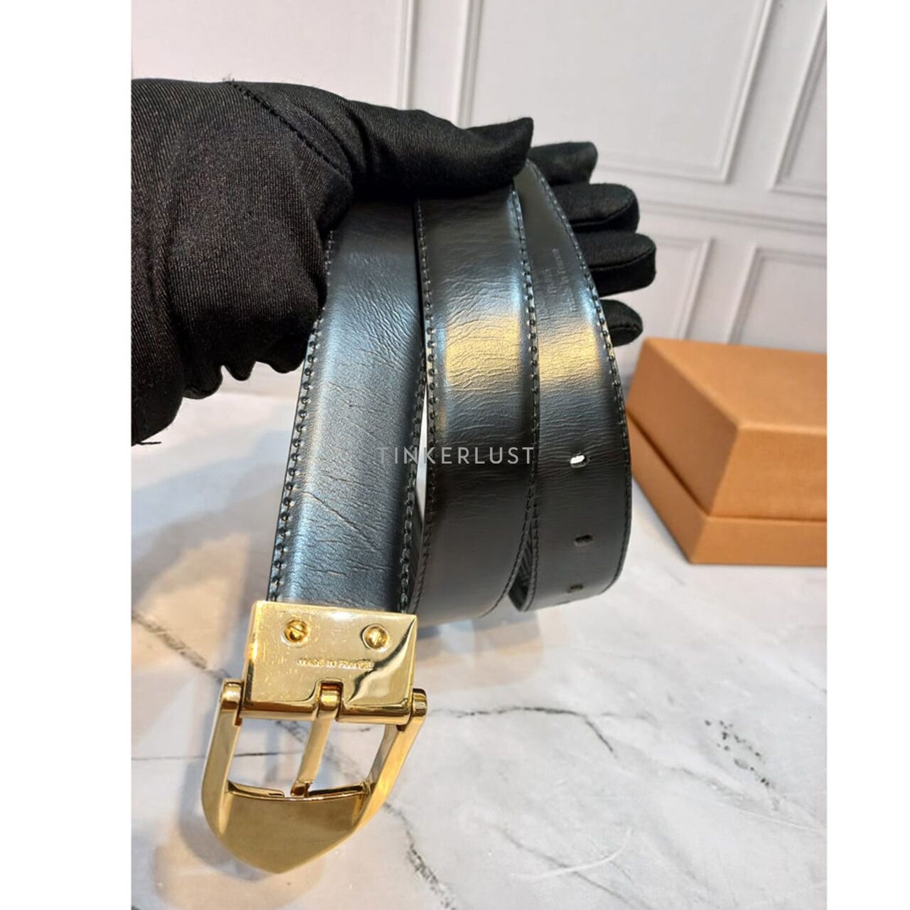 Louis Vuitton Men Black Epi Leather Belt