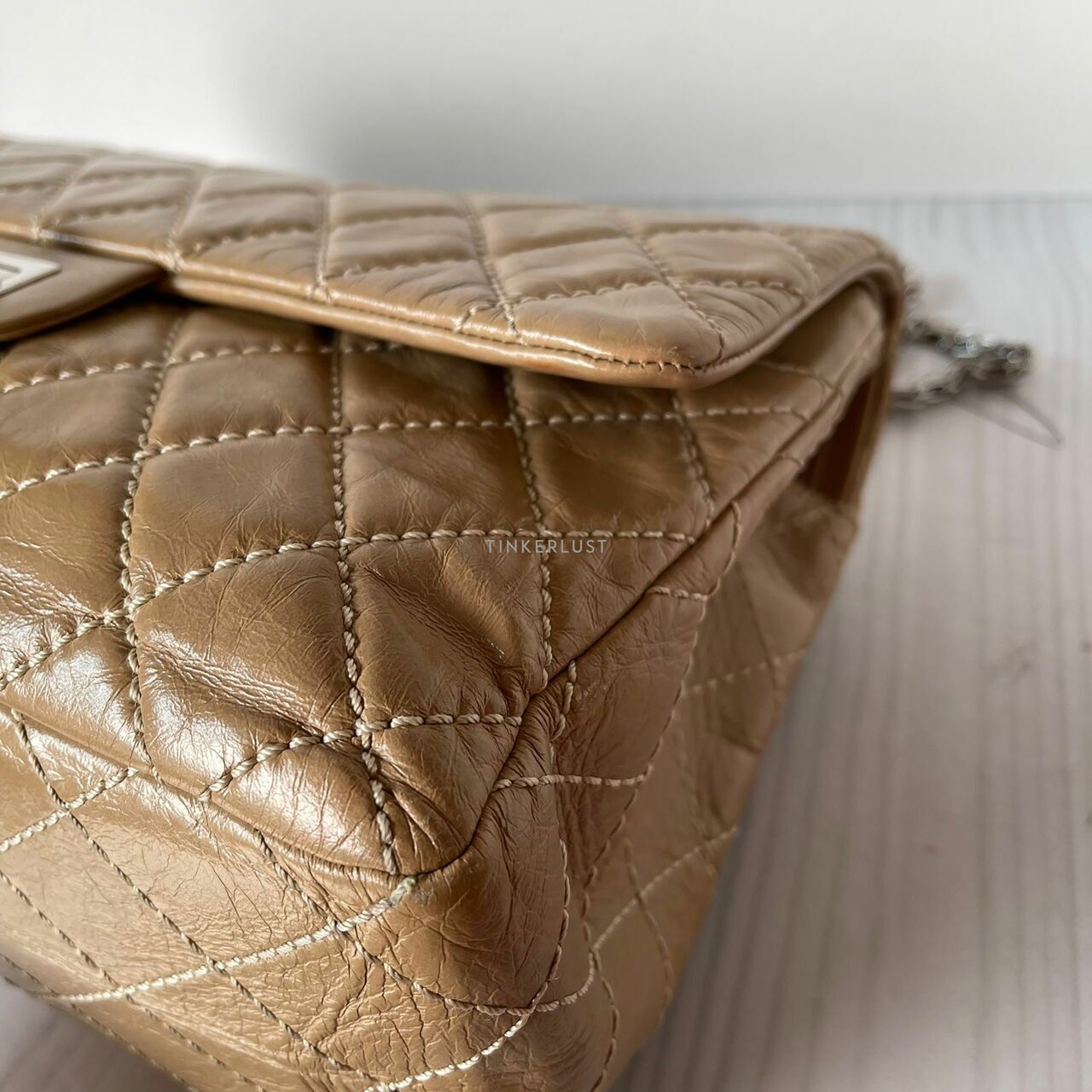 Chanel Reissue Classic Quilted Leather Flap Bag Dark Beige #12