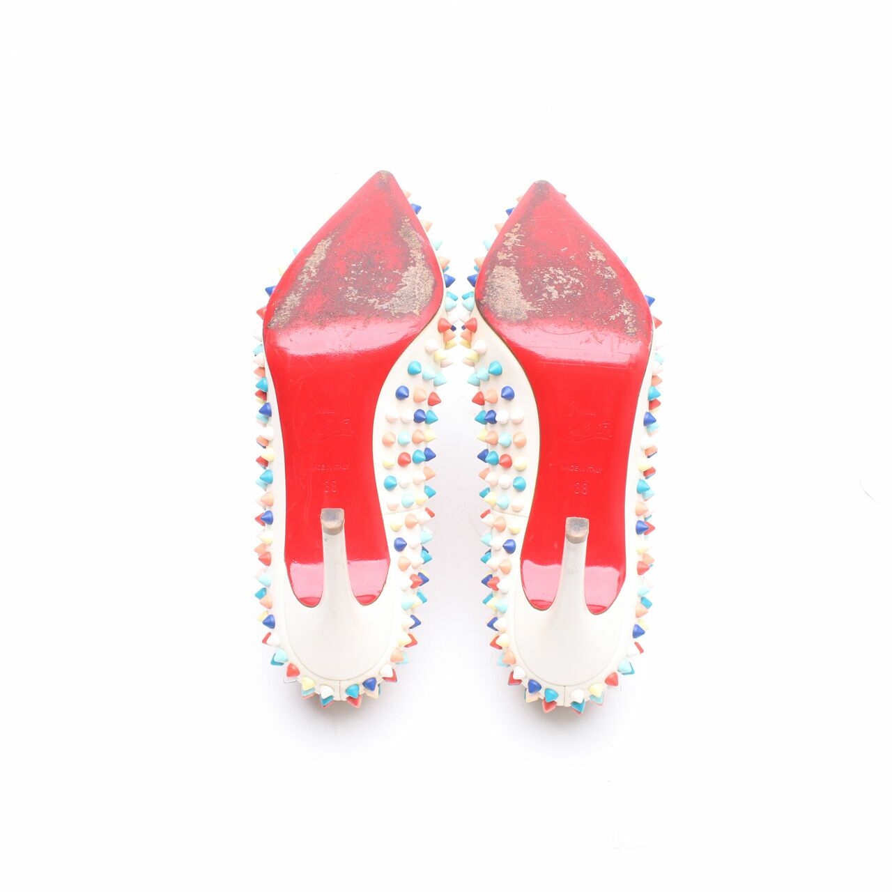 Christian Louboutin Multicolor Leather Pigalle Spike Pumps Heels