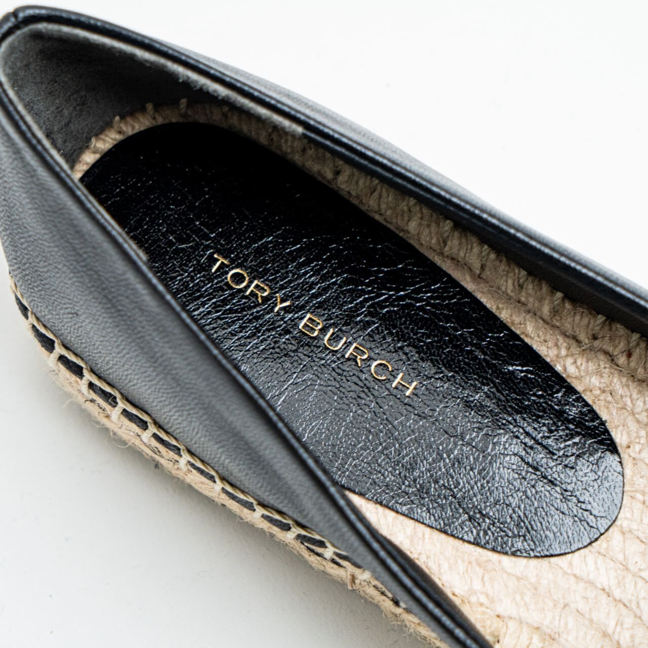 Tory Burch Ines Nappa Leather Platform Espadrilles Perfect Black