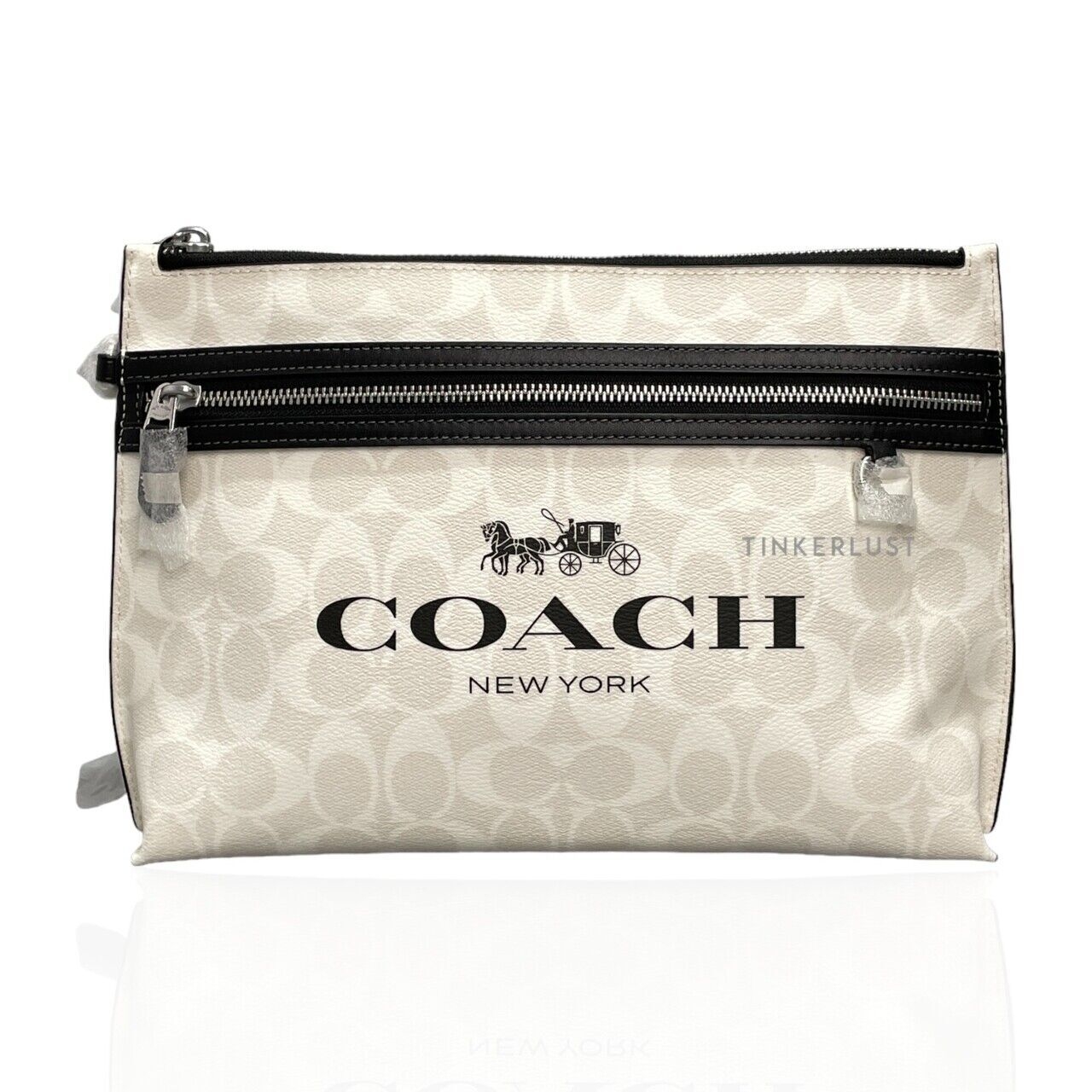 Coach CP198 Carry All Pouch Signature Chalk/Black/Multi 