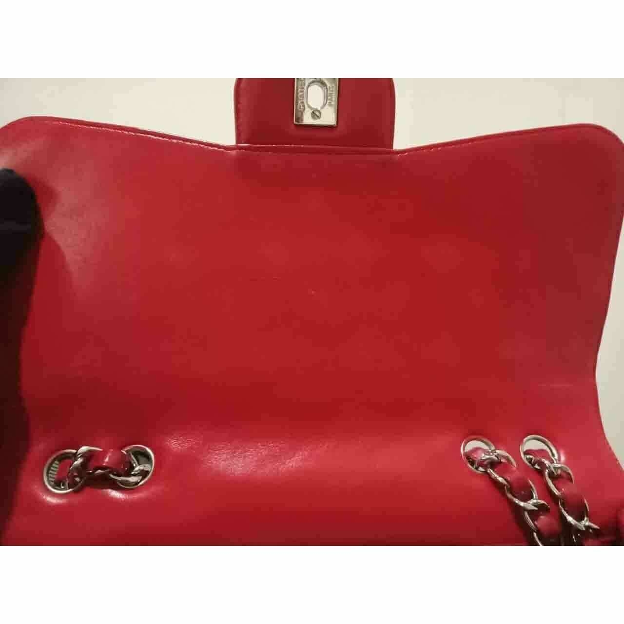 Chanel Jumbo Red Patent Leather SHW #13 Shoulder Bag