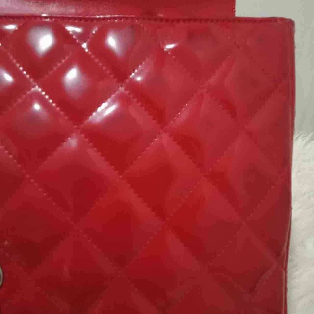 Chanel Jumbo Red Patent Leather SHW #13 Shoulder Bag