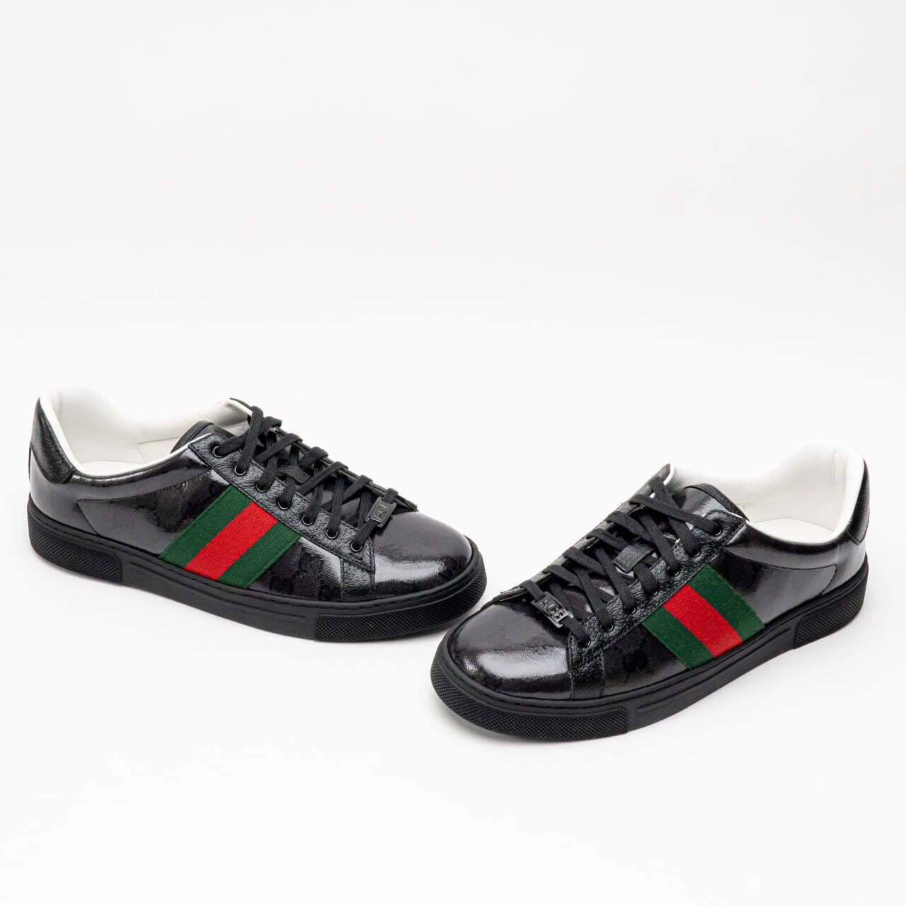 Gucci Ace GG Crystal Canvas Web Sneakers Black Men