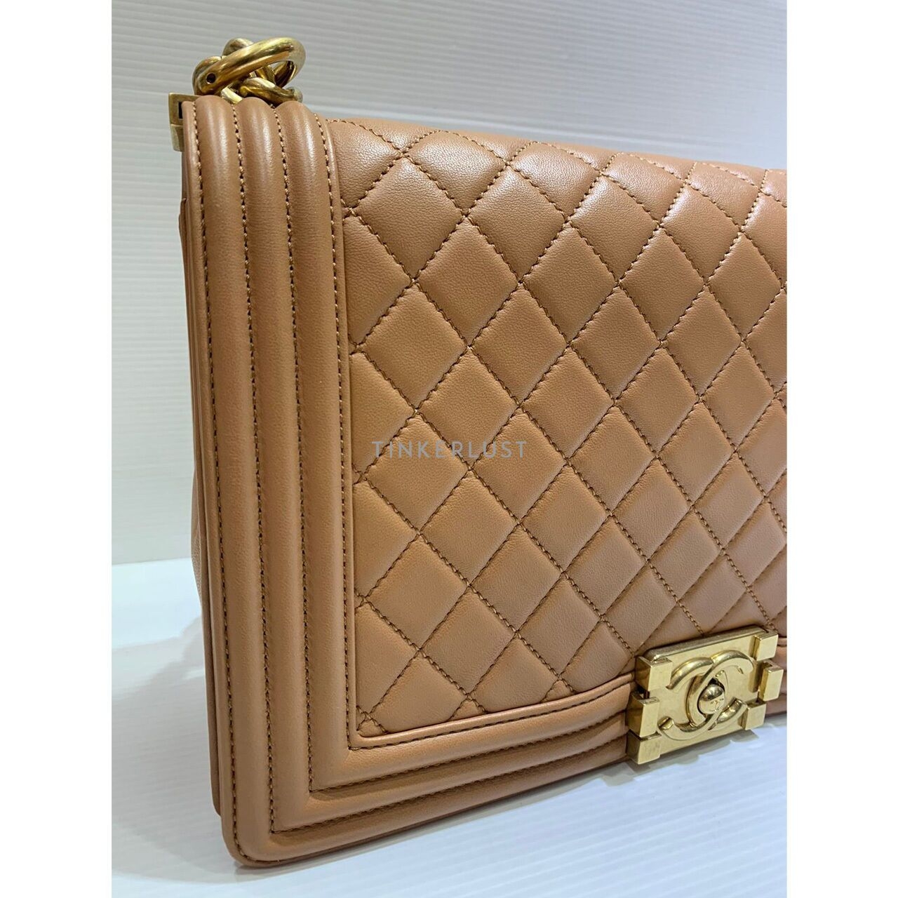 Chanel Boy 28 Caramel Lambskin GHW #21 2016 Shoulder Bag	