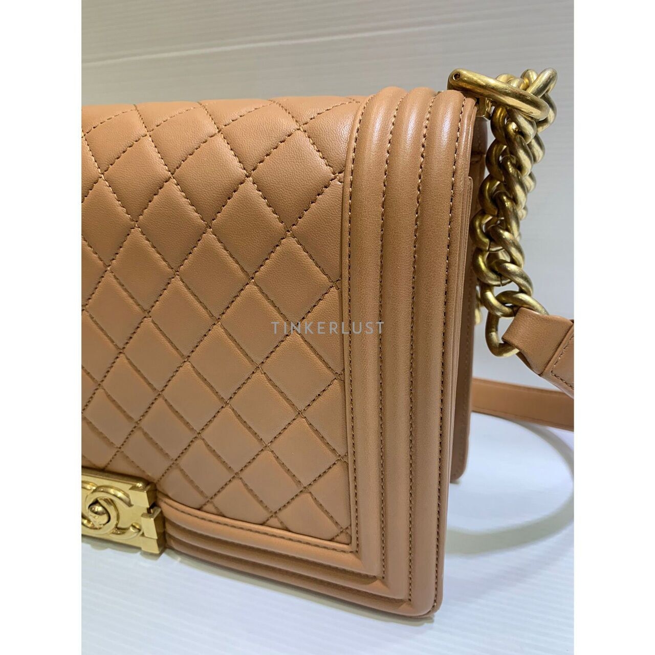 Chanel Boy 28 Caramel Lambskin GHW #21 2016 Shoulder Bag	