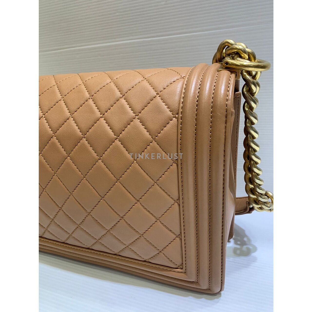 Chanel Boy 28 Caramel Lambskin GHW #21 2016 Shoulder Bag	