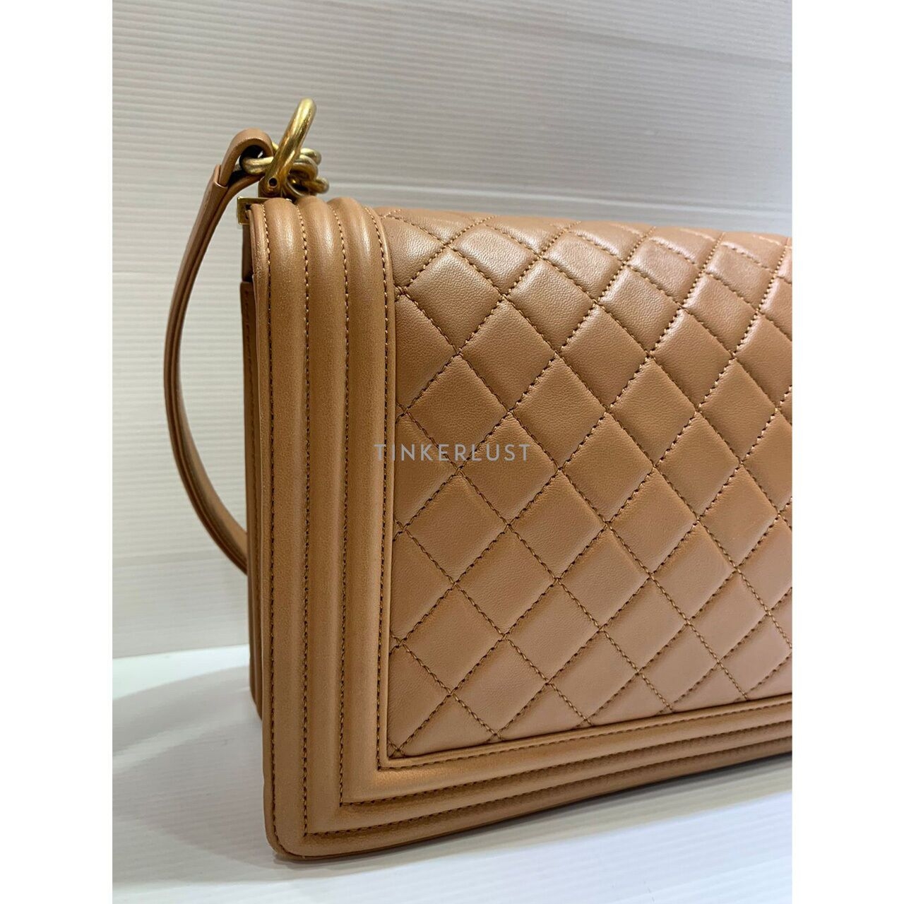 Chanel Boy 28 Caramel Lambskin GHW #21 2016 Shoulder Bag	