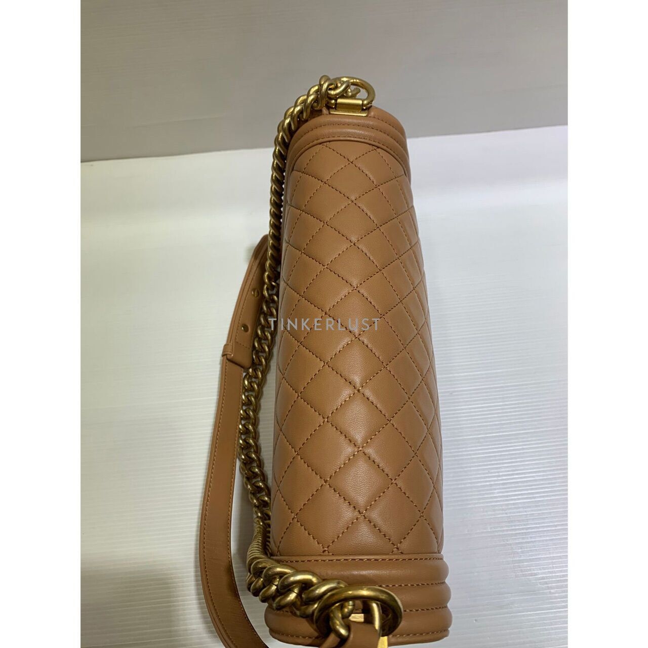 Chanel Boy 28 Caramel Lambskin GHW #21 2016 Shoulder Bag	