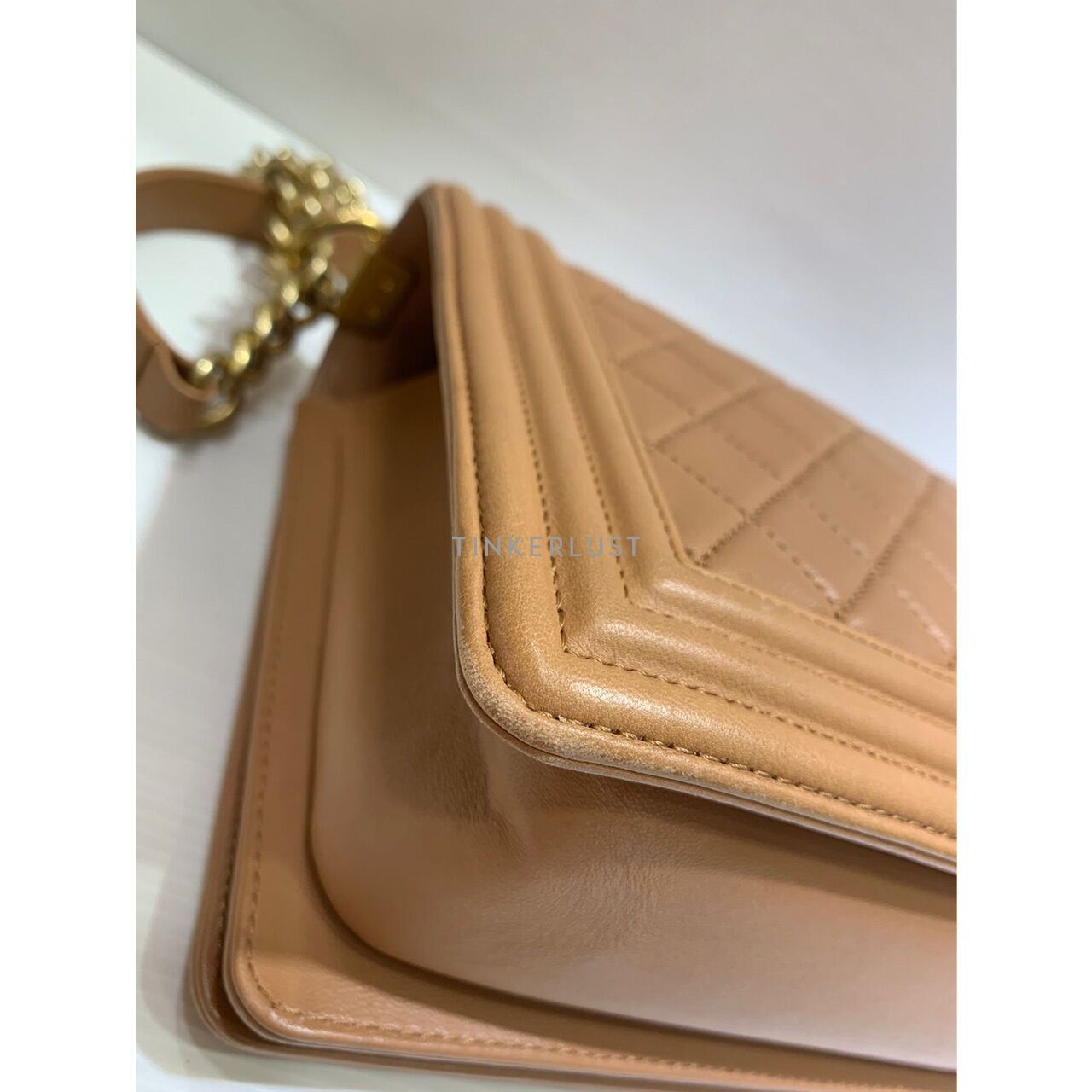 Chanel Boy 28 Caramel Lambskin GHW #21 2016 Shoulder Bag	