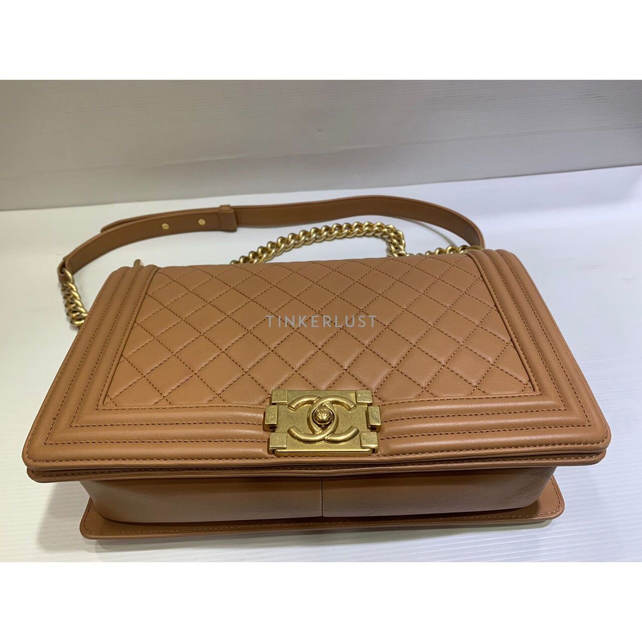 Chanel Boy 28 Caramel Lambskin GHW #21 2016 Shoulder Bag	