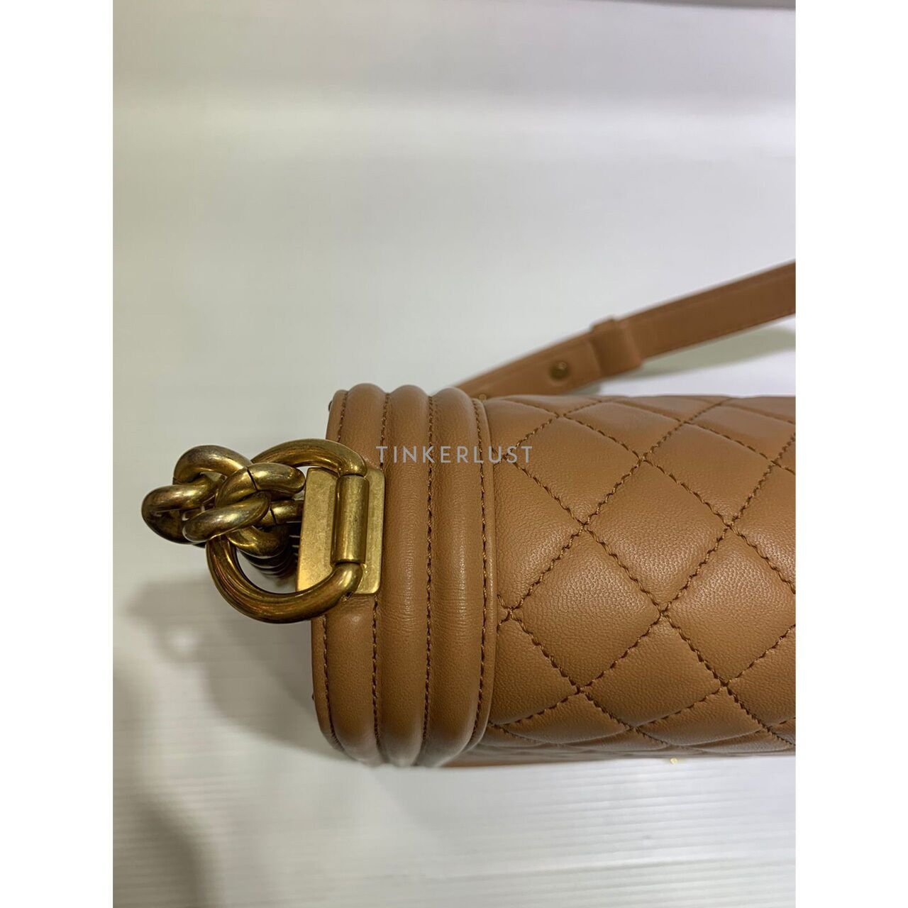 Chanel Boy 28 Caramel Lambskin GHW #21 2016 Shoulder Bag	