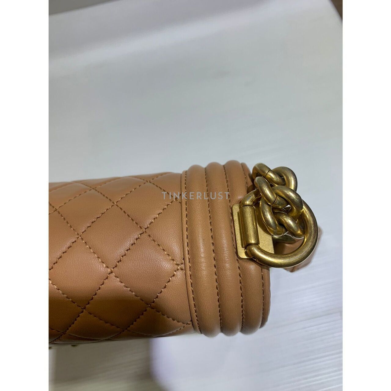 Chanel Boy 28 Caramel Lambskin GHW #21 2016 Shoulder Bag	