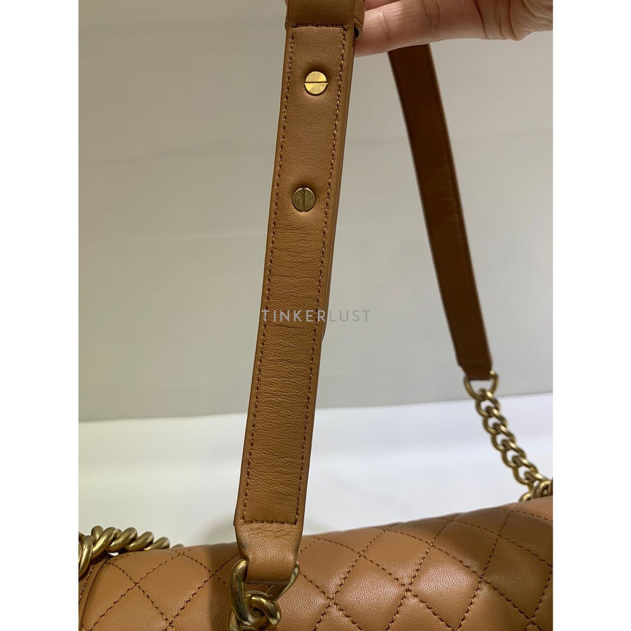 Chanel Boy 28 Caramel Lambskin GHW #21 2016 Shoulder Bag	