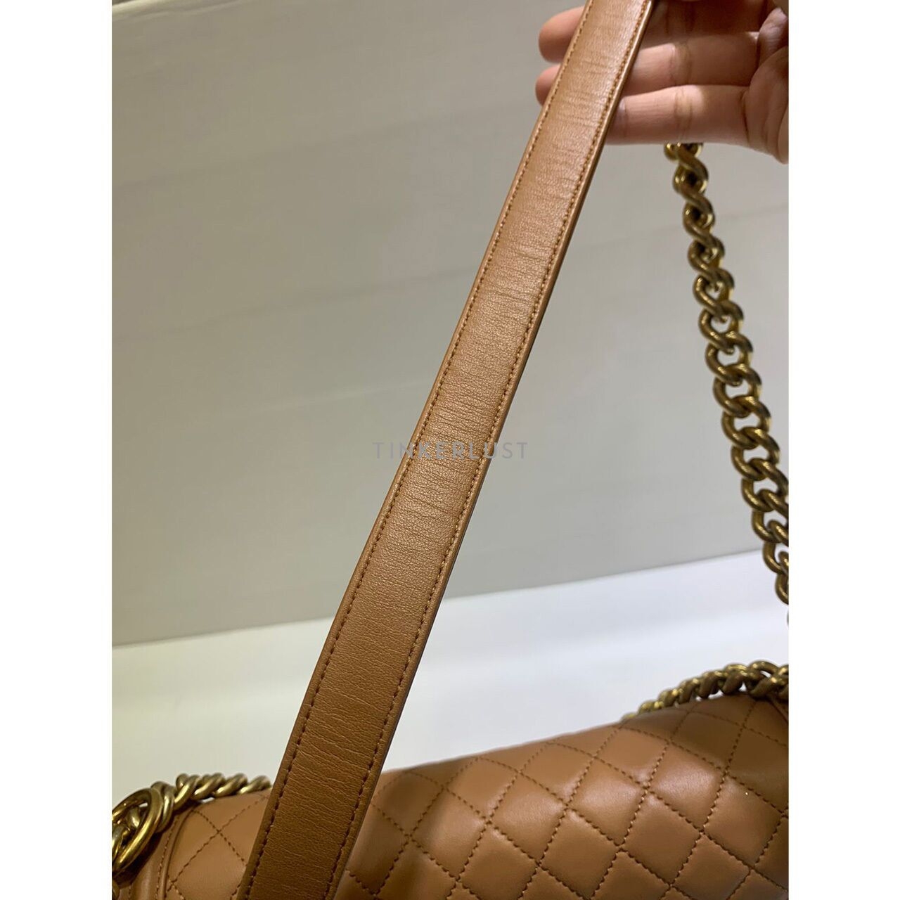 Chanel Boy 28 Caramel Lambskin GHW #21 2016 Shoulder Bag	