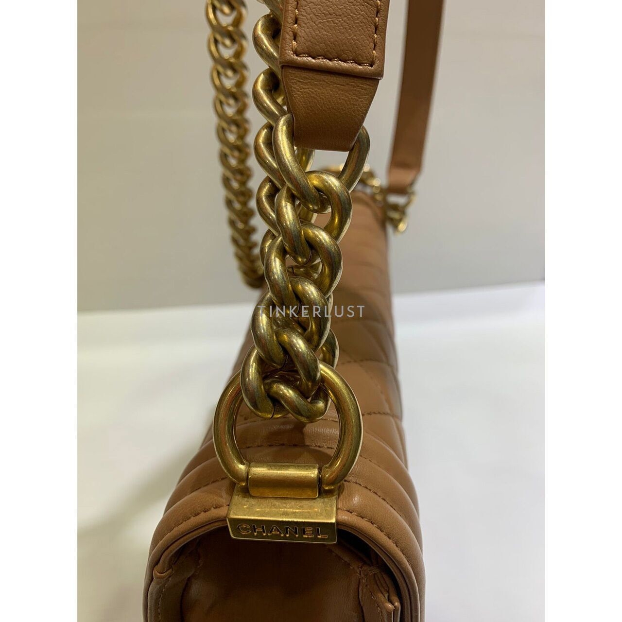 Chanel Boy 28 Caramel Lambskin GHW #21 2016 Shoulder Bag	