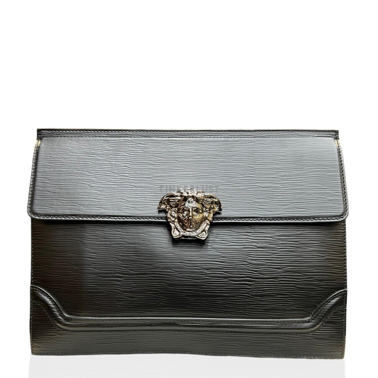 Versace Medusa Silver Leather Clutch 