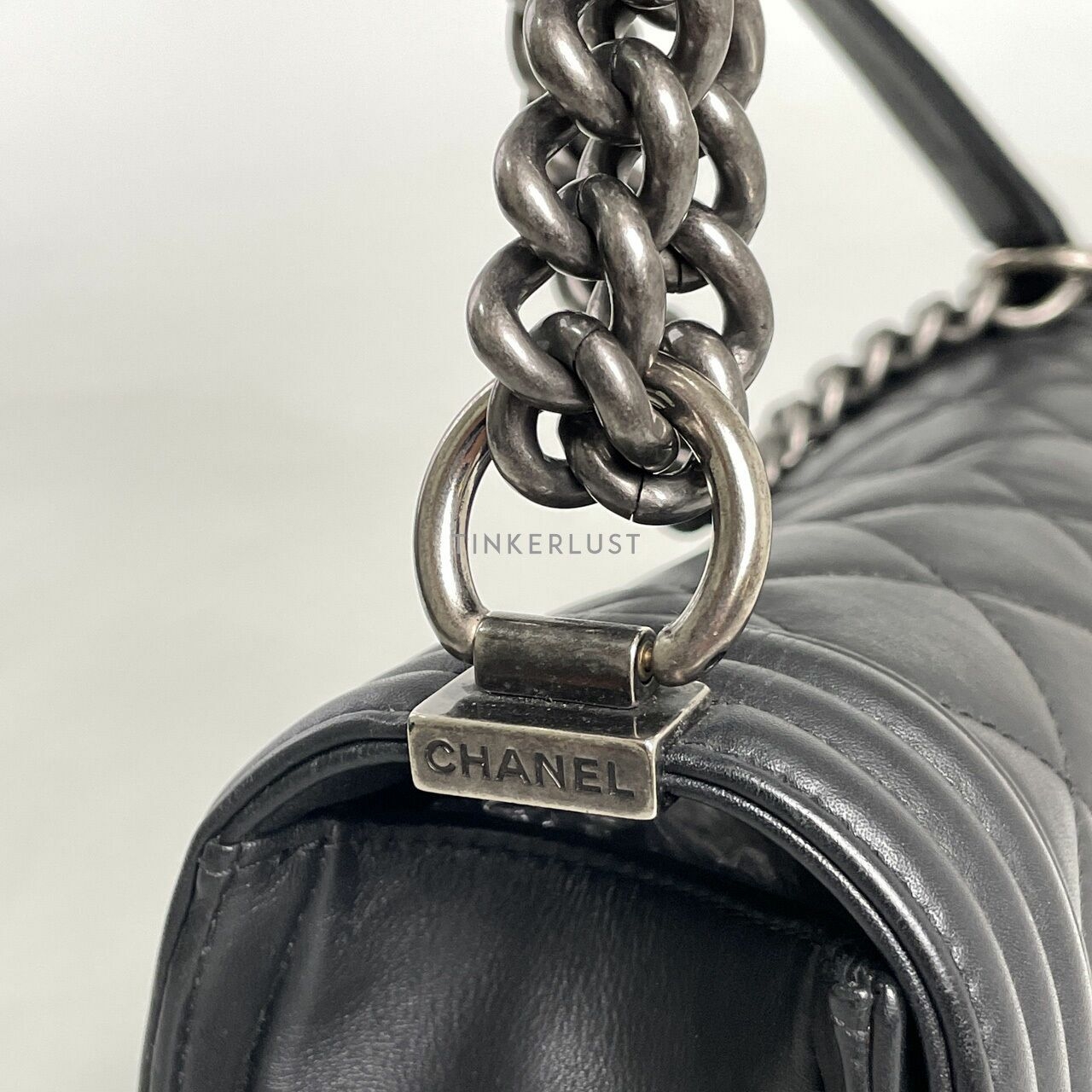 Chanel Black Calfskin Boy Medium Shoulder Bag RHW #19