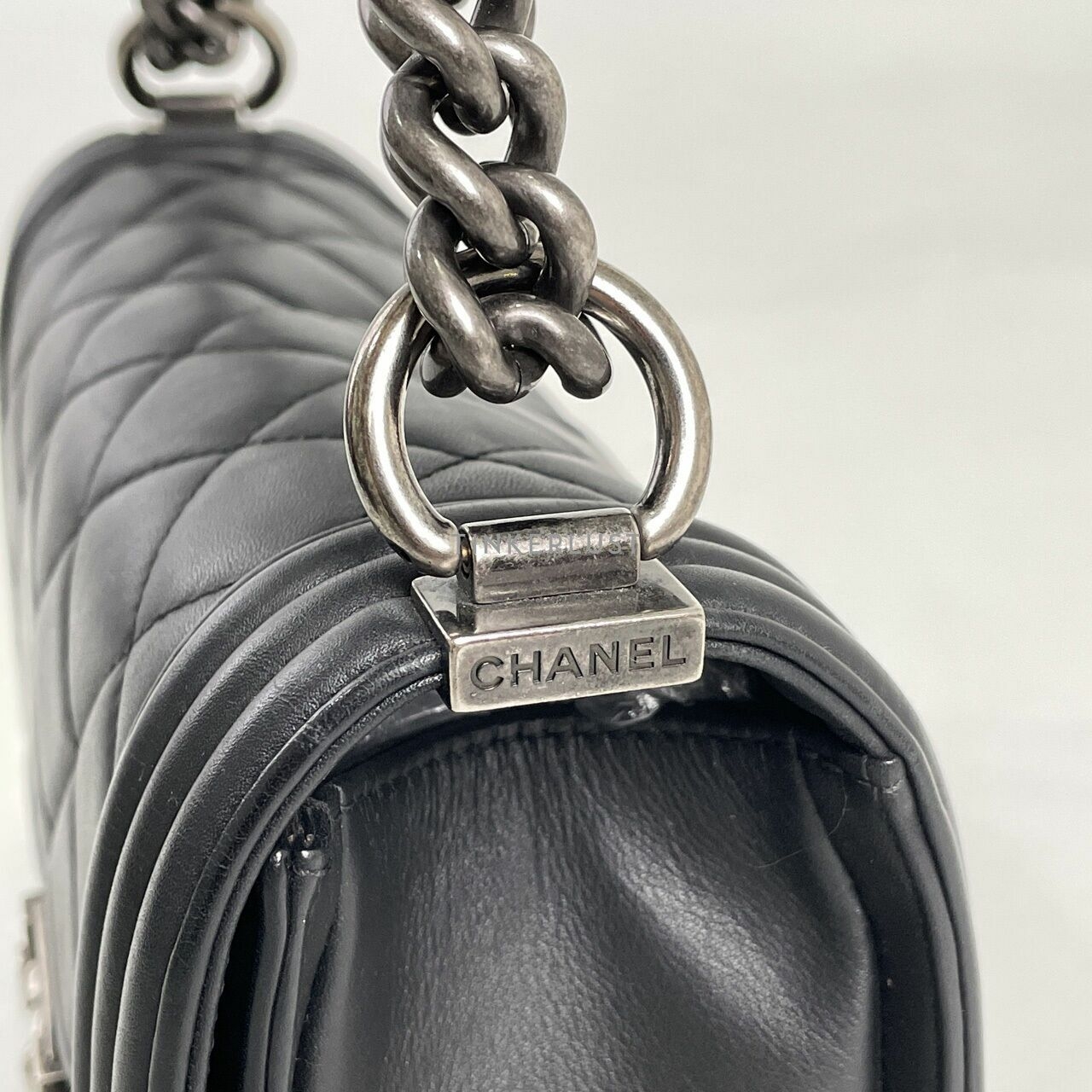 Chanel Black Calfskin Boy Medium Shoulder Bag RHW #19