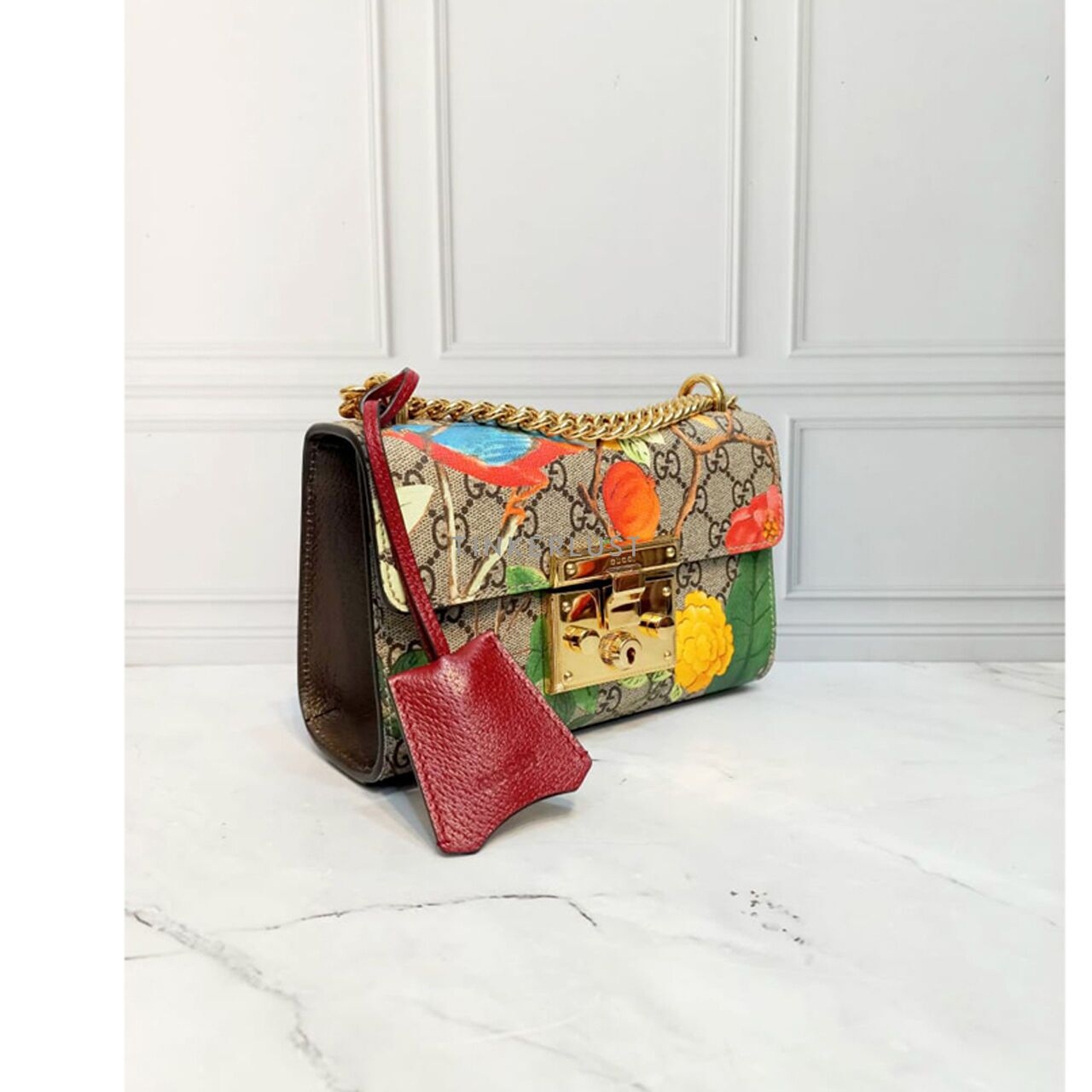 Gucci Padlock Tian Small Multicolor GG Monogram Canvas Shoulder Bag