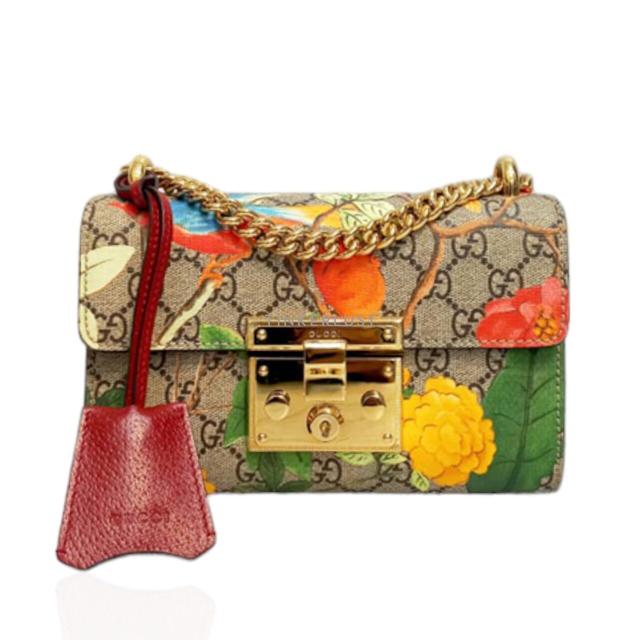 Gucci Padlock Tian Small Multicolor GG Monogram Canvas Shoulder Bag