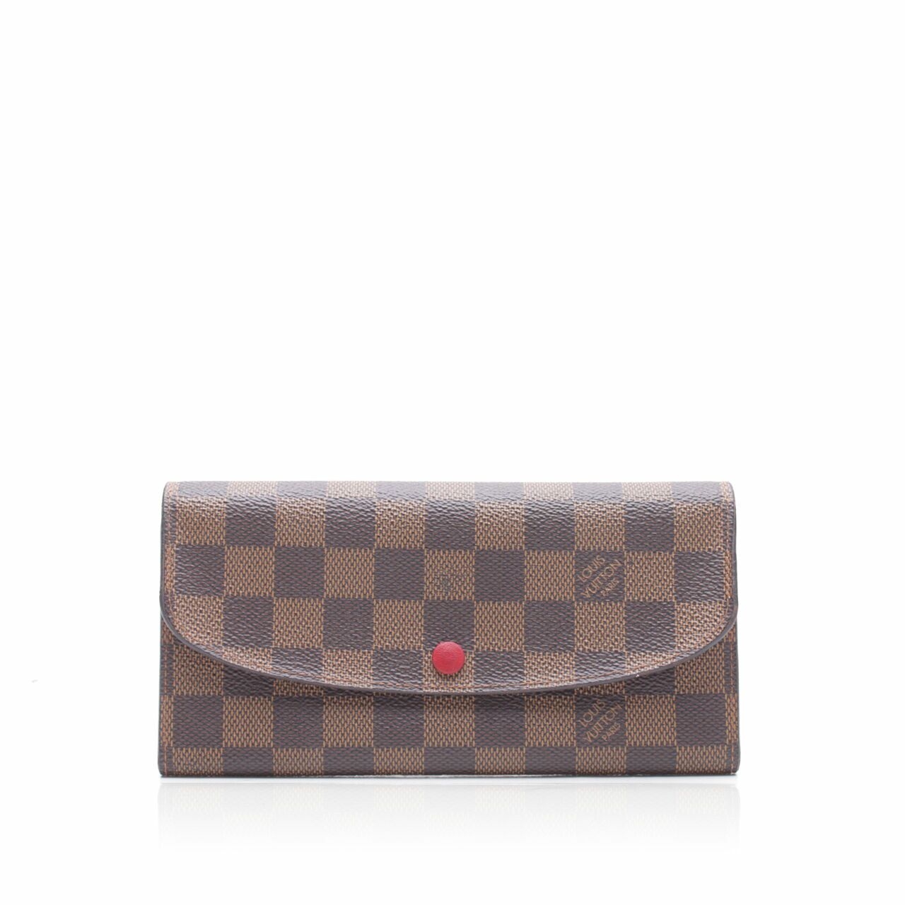 Louis Vuitton Brown Emilie Damier Ebene Canvas Rouge Wallet