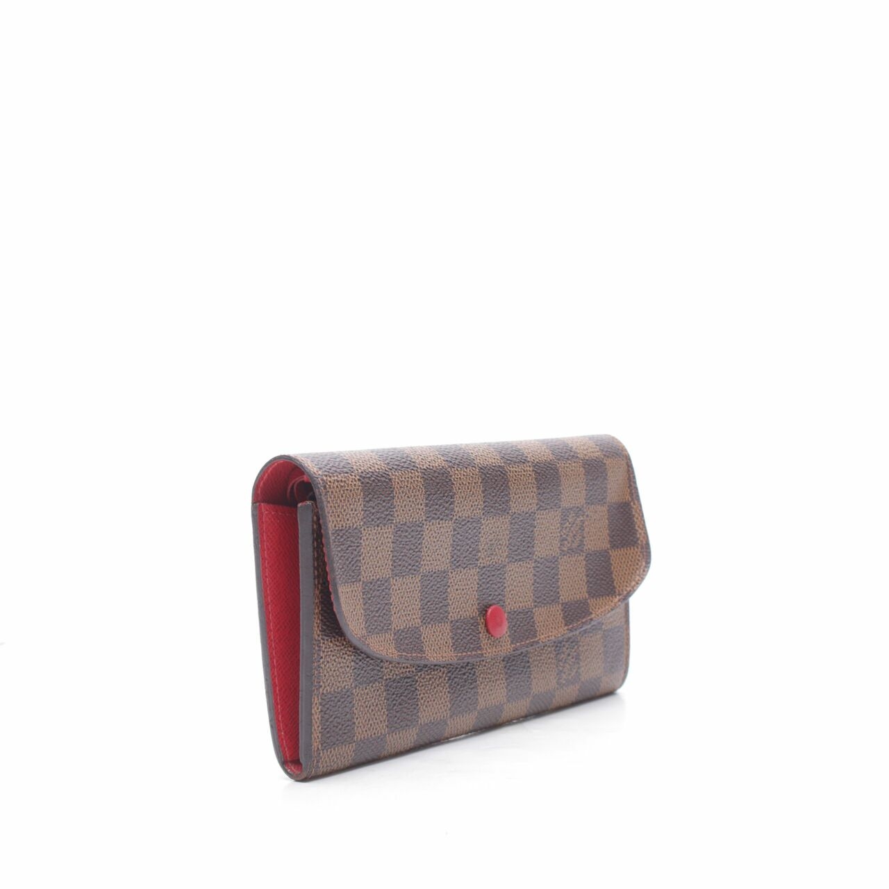 Louis Vuitton Brown Emilie Damier Ebene Canvas Rouge Wallet