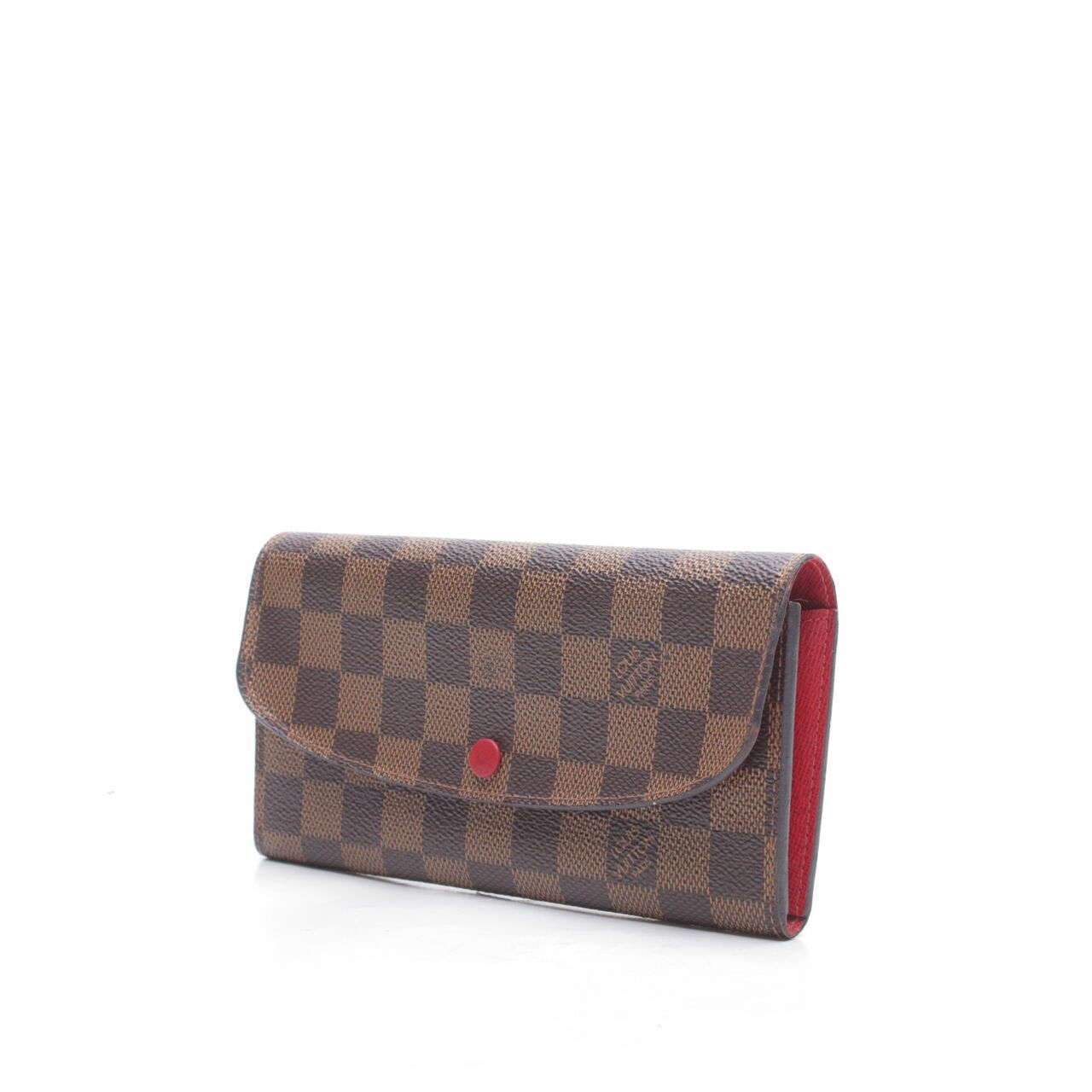 Louis Vuitton Brown Emilie Damier Ebene Canvas Rouge Wallet