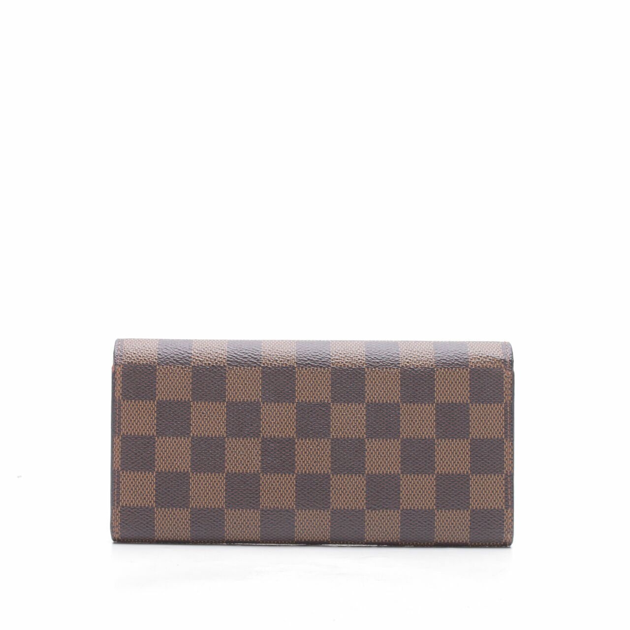 Louis Vuitton Brown Emilie Damier Ebene Canvas Rouge Wallet