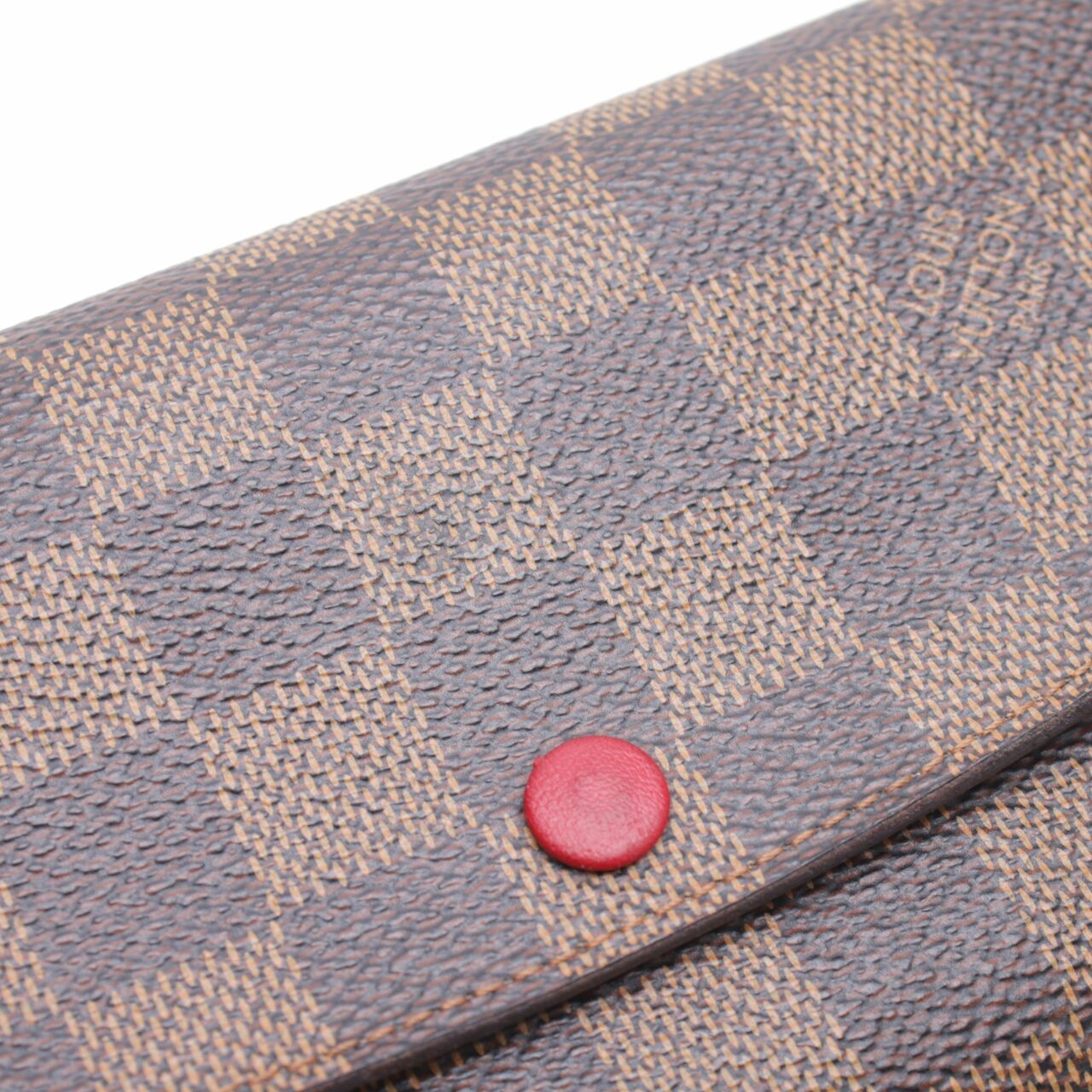 Louis Vuitton Brown Emilie Damier Ebene Canvas Rouge Wallet