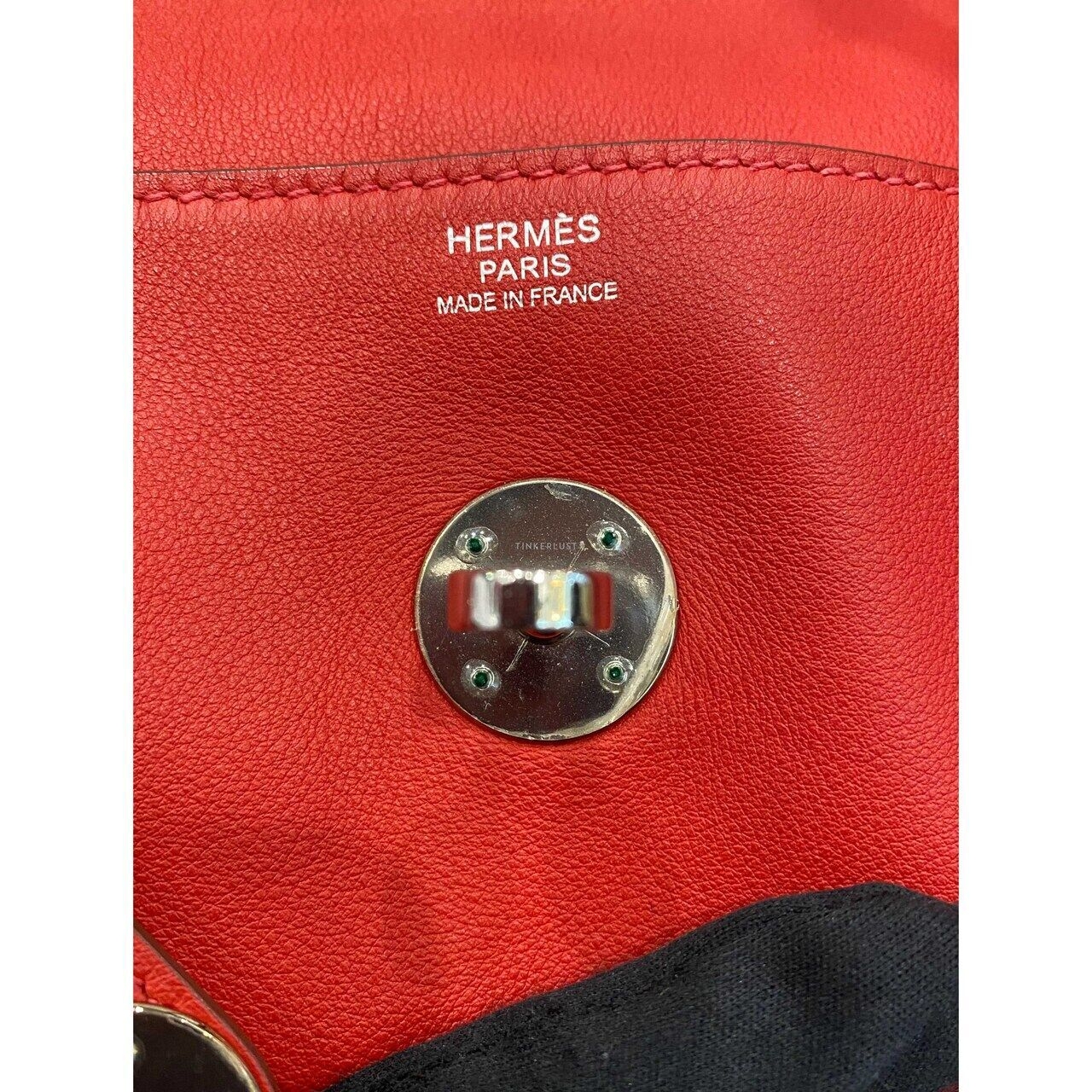 Hermes Lindy 34 Swift PHW Stamp #P Square Shoulder Bag