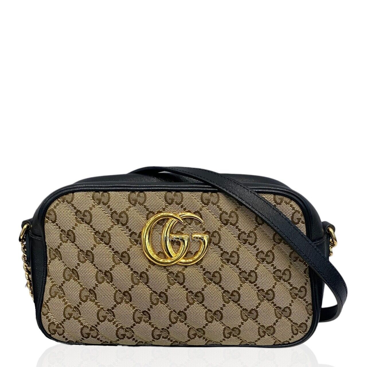 Gucci Camera Bag GG Canvas Black GHW Sling Bag