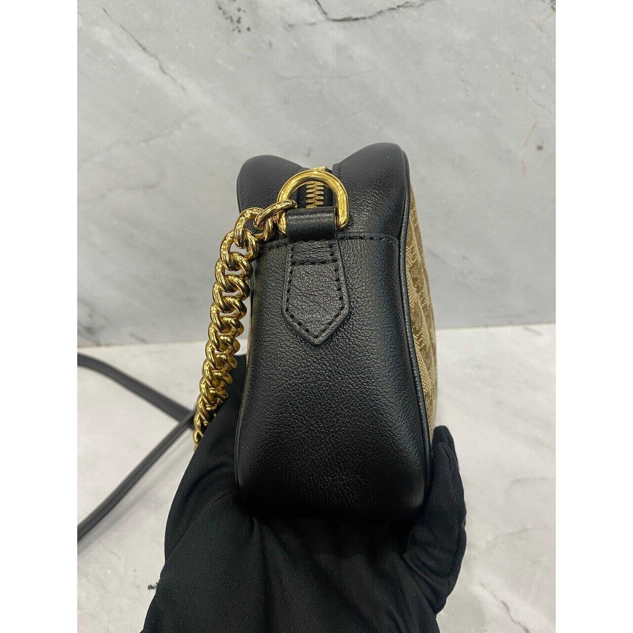 Gucci Camera Bag GG Canvas Black GHW Sling Bag