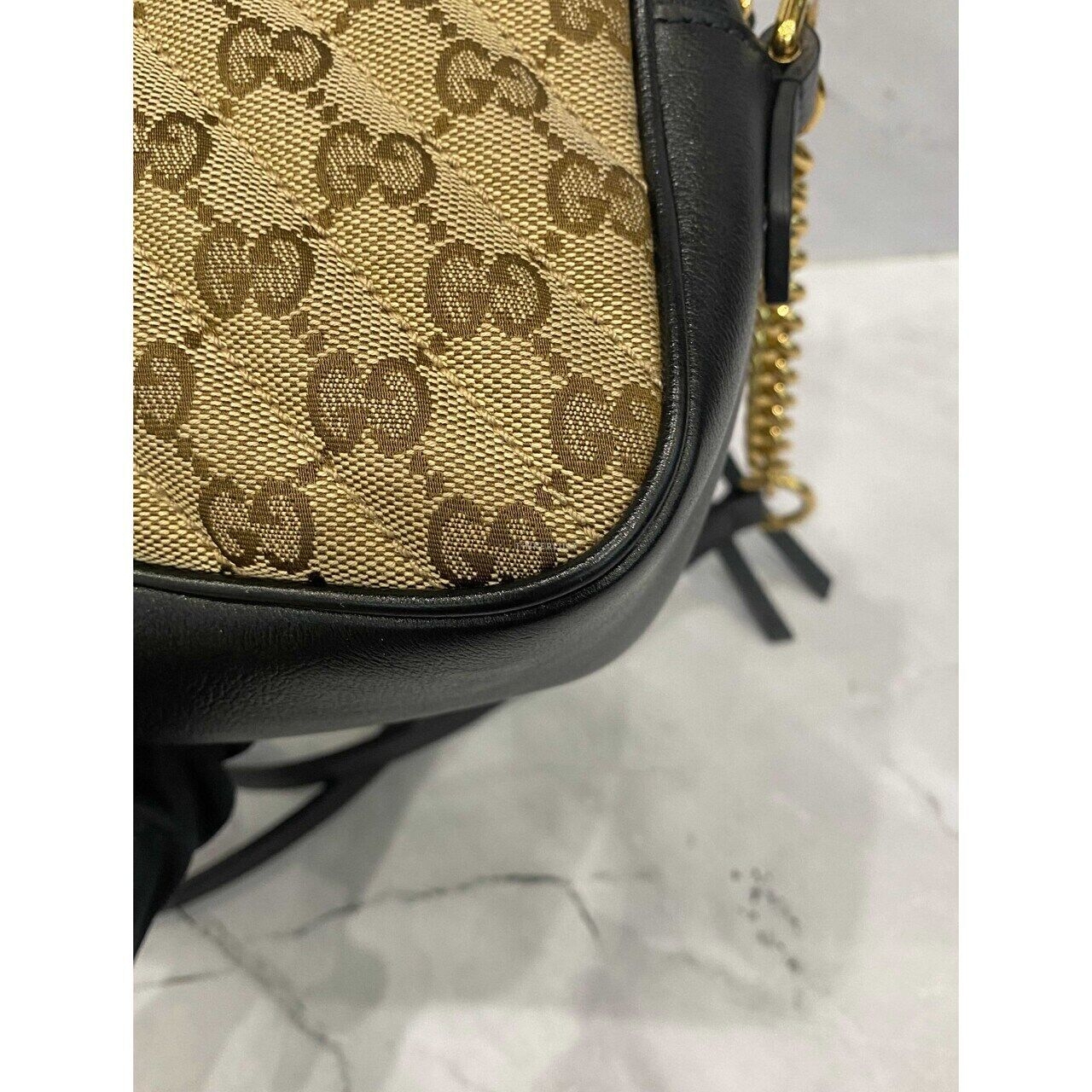 Gucci Camera Bag GG Canvas Black GHW Sling Bag