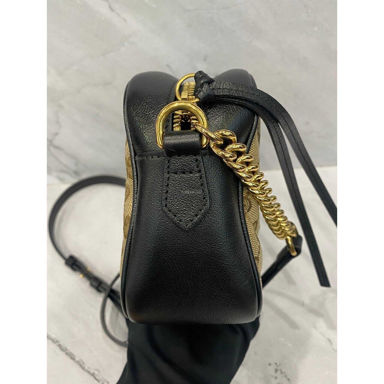 Gucci Camera Bag GG Canvas Black GHW Sling Bag