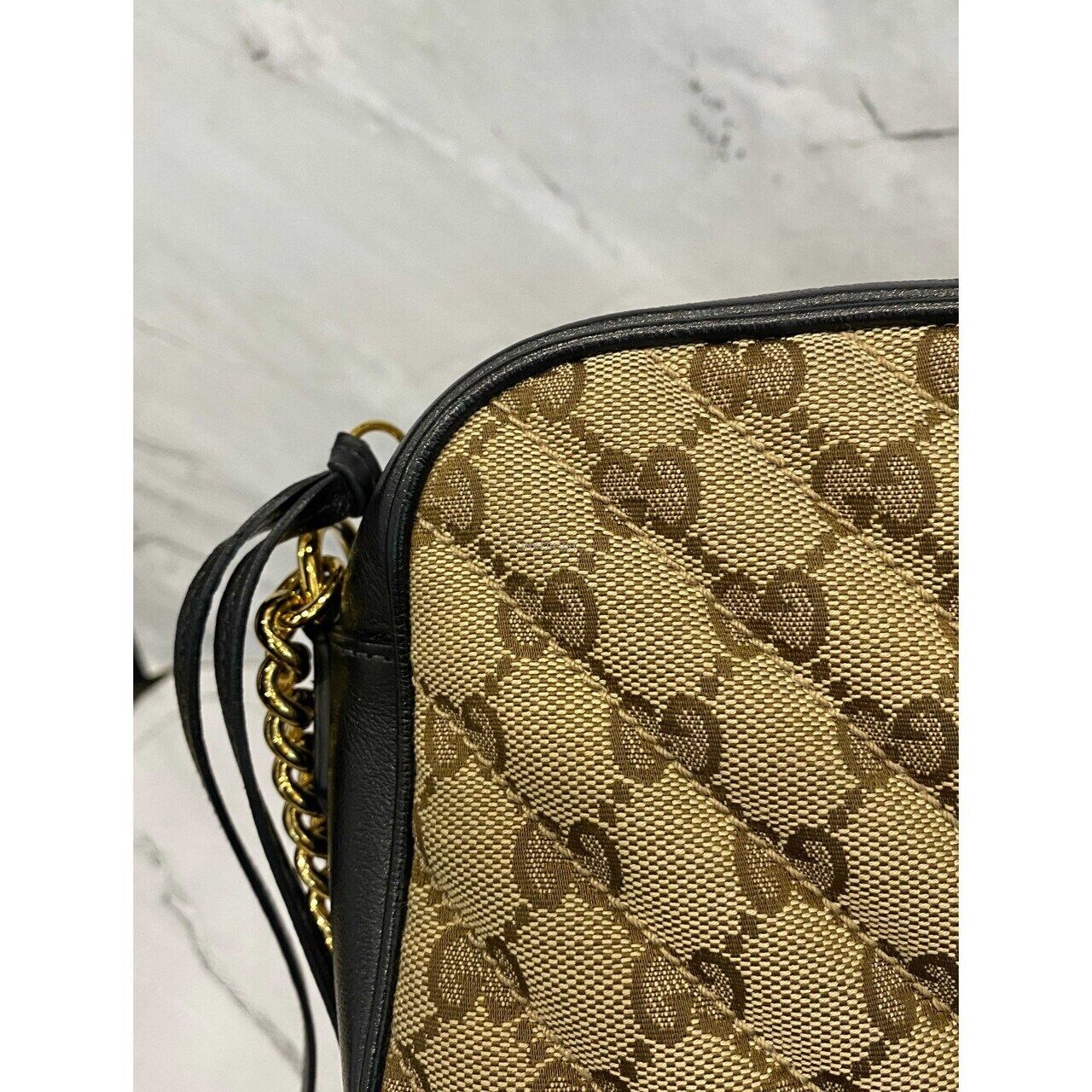 Gucci Camera Bag GG Canvas Black GHW Sling Bag