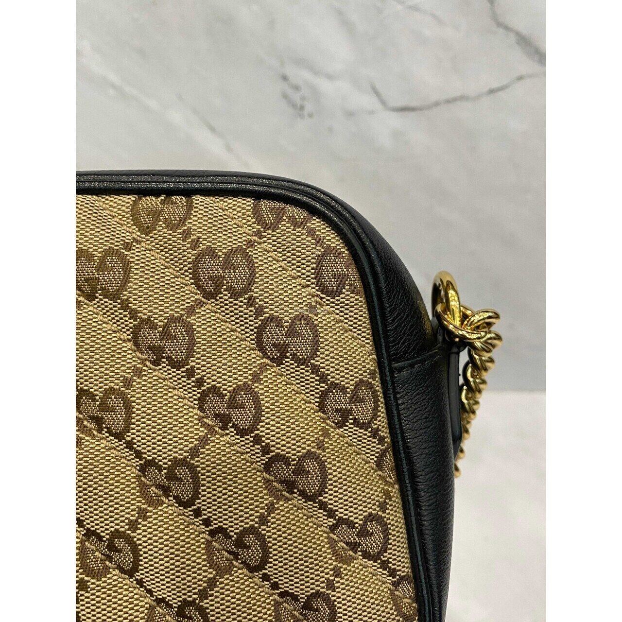 Gucci Camera Bag GG Canvas Black GHW Sling Bag