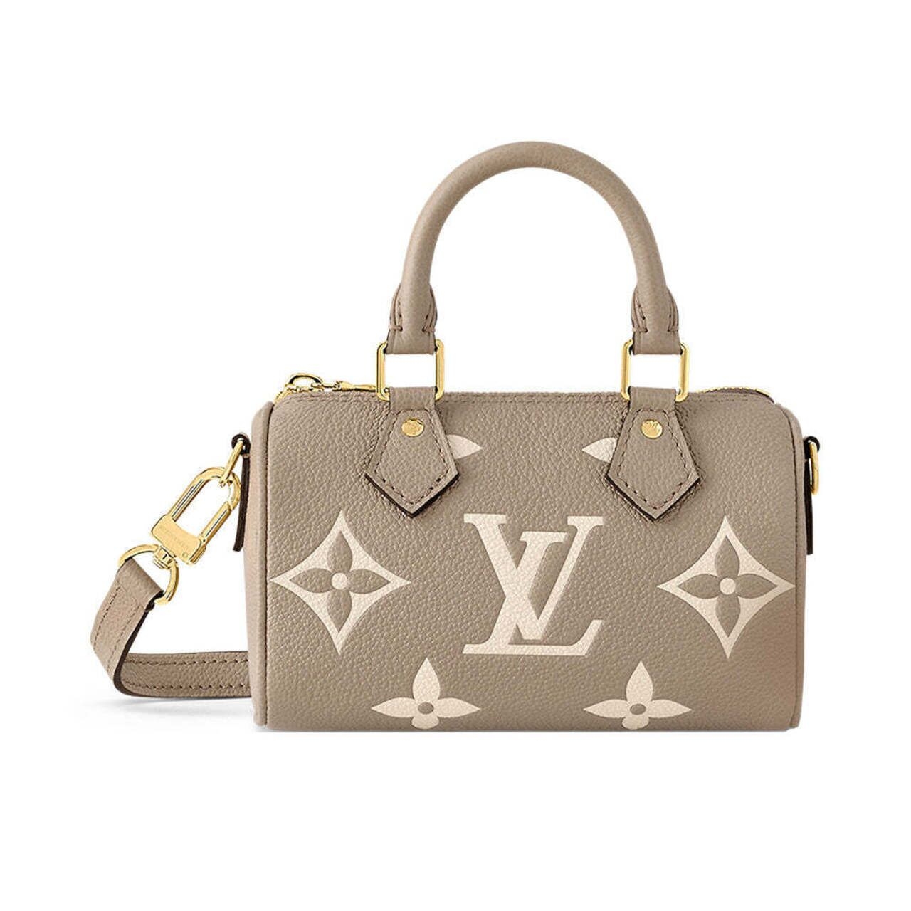 Louis Vuitton Nano Speedy Bicolour Monogram Empreinte Handbag Tourterelle / Cream