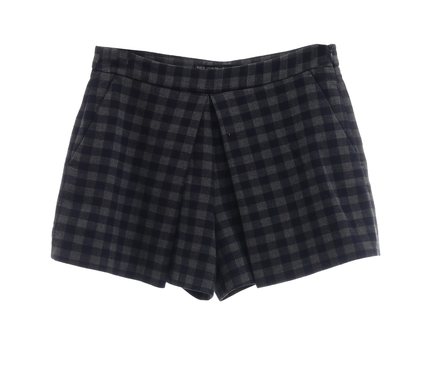 Zara Dark Grey & Dark Blue Plaid Short Pants