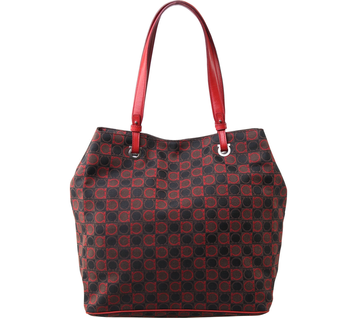 Salvatore Ferragamo Black And Red Tote Bag