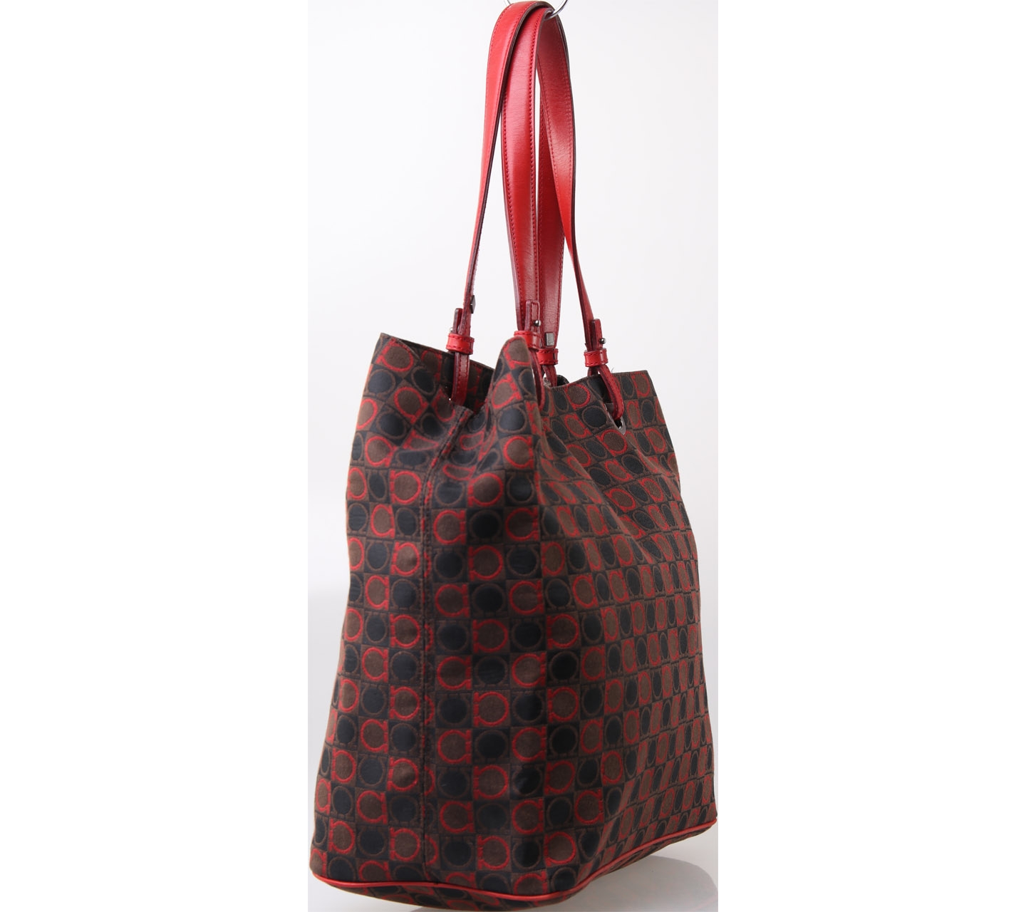 Salvatore Ferragamo Black And Red Tote Bag