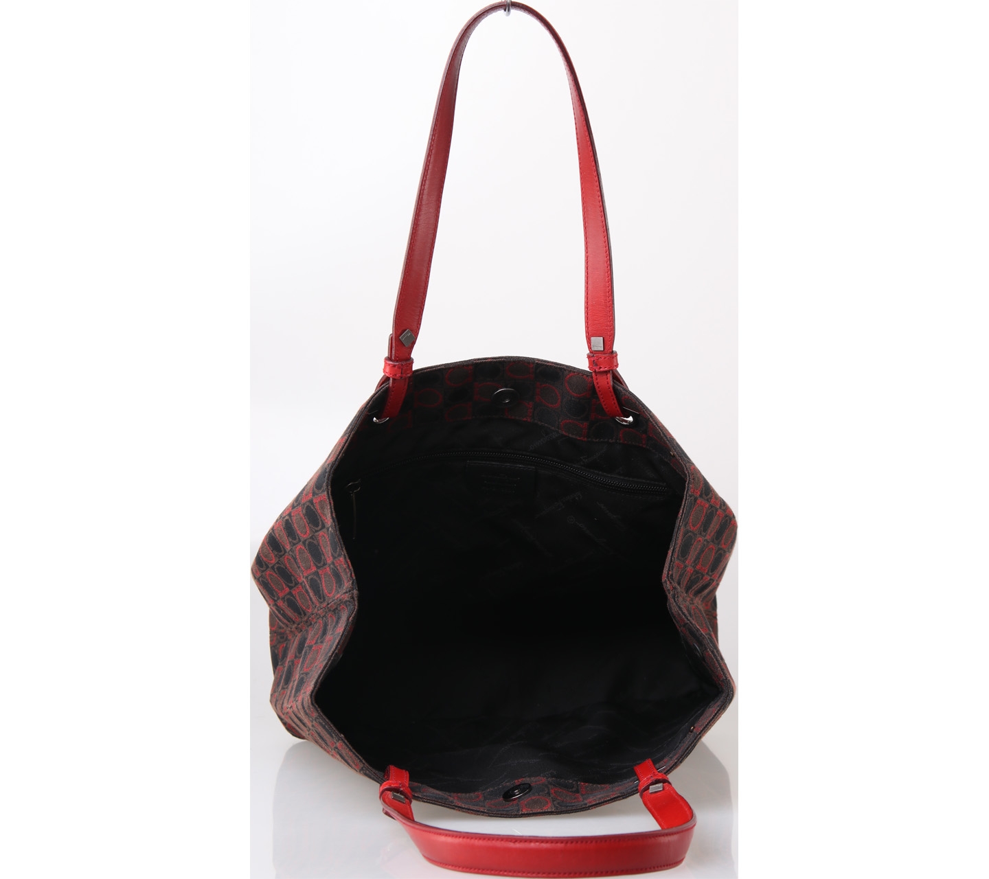 Salvatore Ferragamo Black And Red Tote Bag