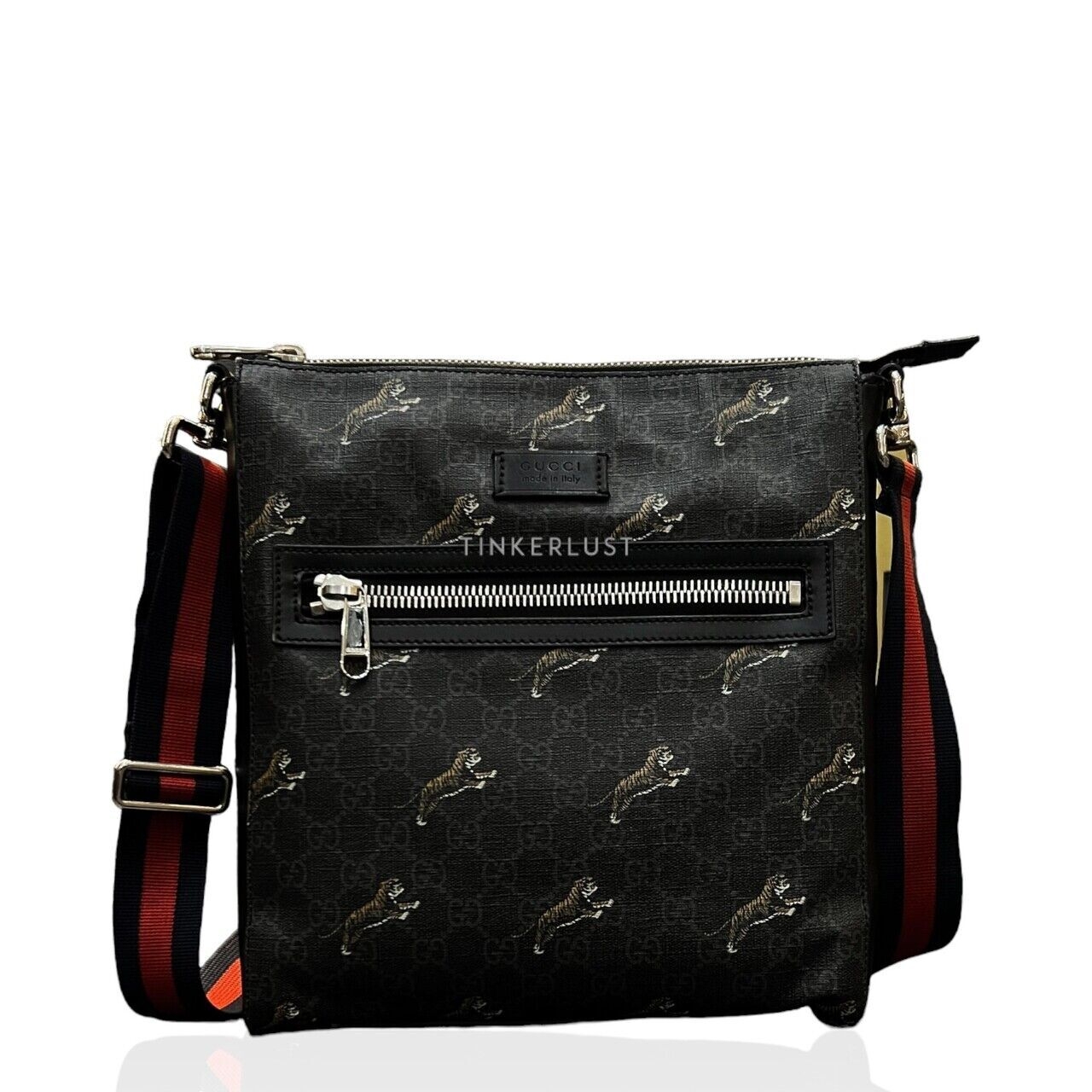 Gucci GG Supreme Tigers Black Messenger Bag